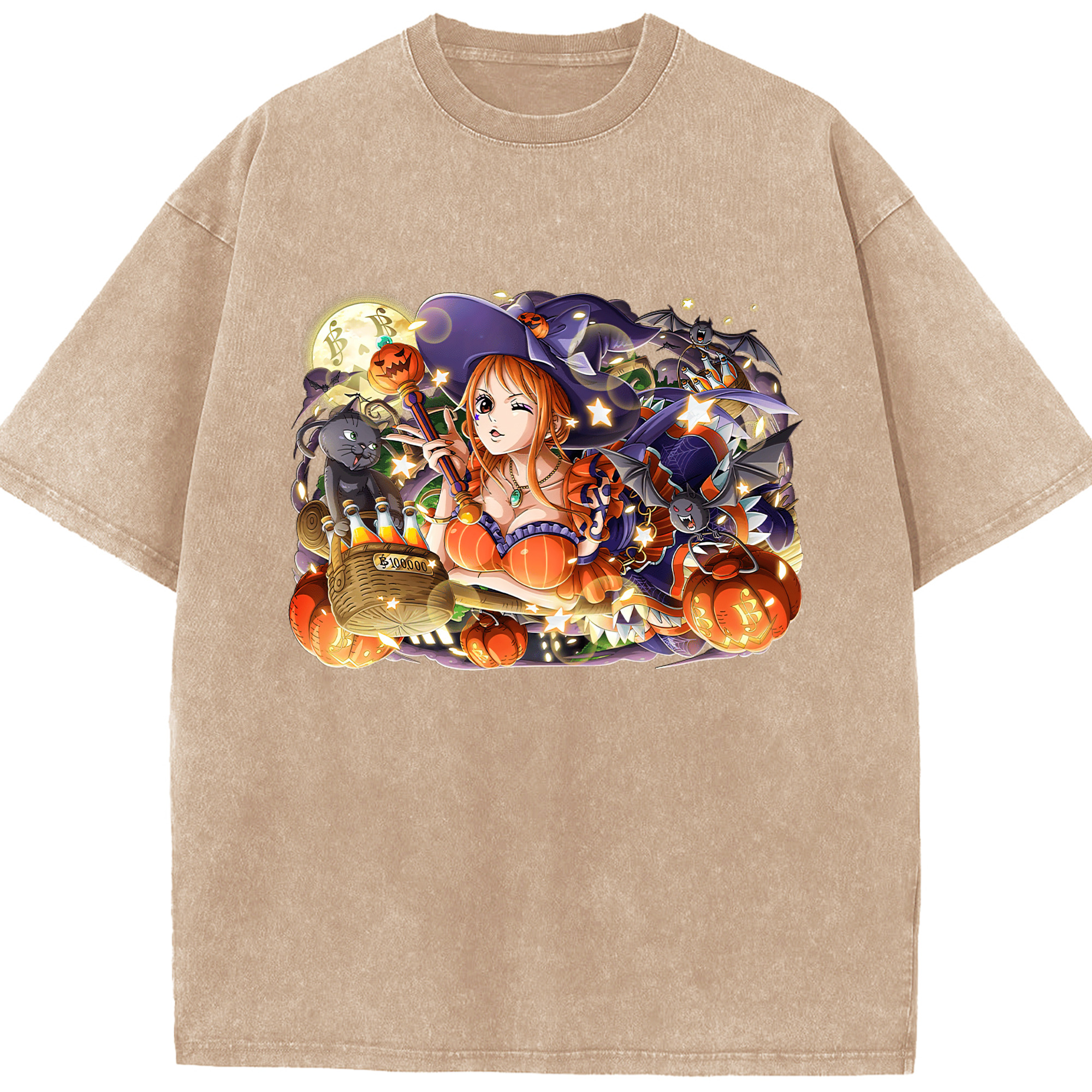 ワンピース ナミ ONE PIECE Nami 綿100% ヴィンテージ風 半袖Tシャツ（フロントプリント）