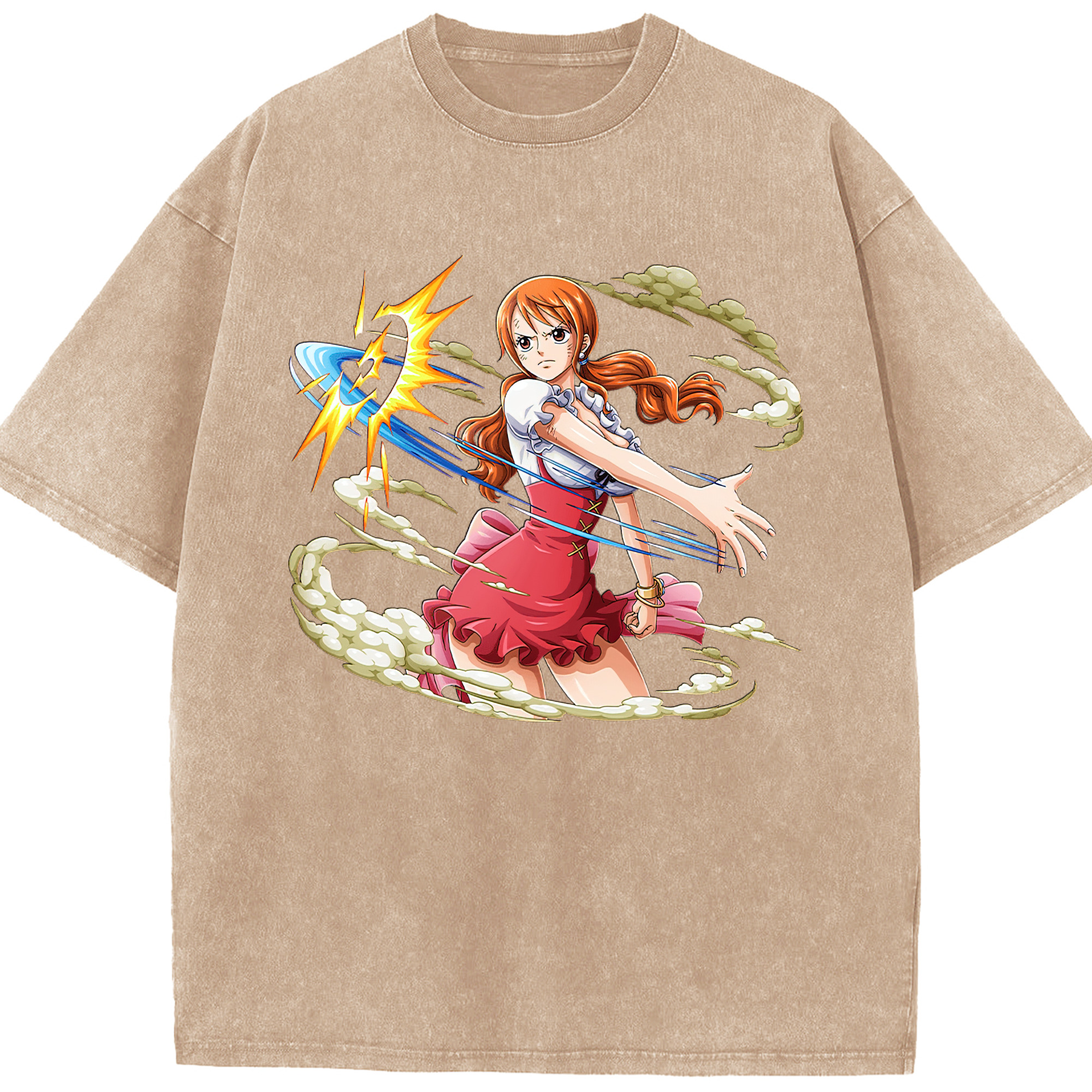 ワンピース ナミ ONE PIECE Nami 綿100% ヴィンテージ風 半袖Tシャツ（フロントプリント）