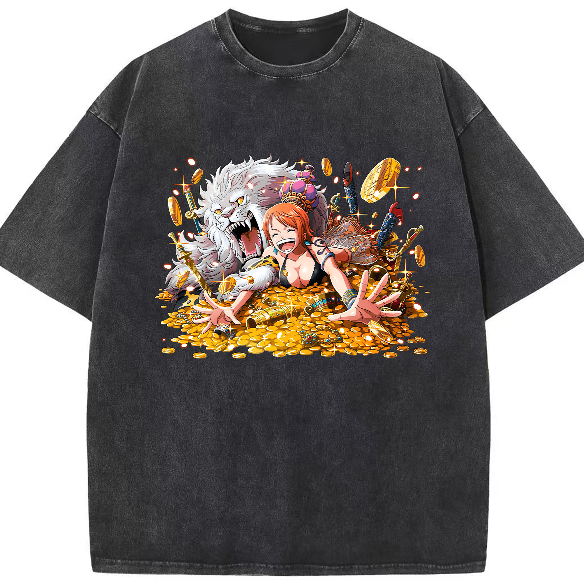 ワンピース ナミ ONE PIECE Nami 綿100% ヴィンテージ風 半袖Tシャツ（フロントプリント）