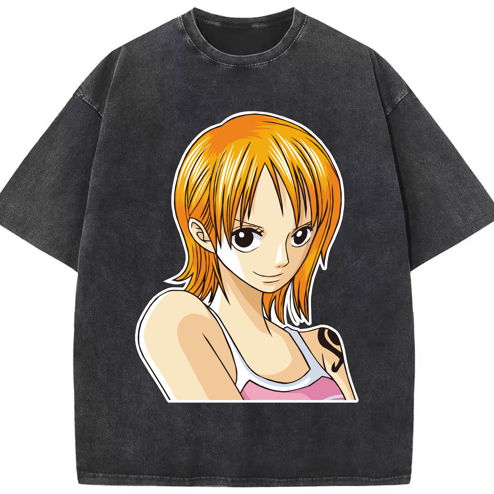 ワンピース ナミ ONE PIECE Nami 綿100% ヴィンテージ風 半袖Tシャツ（フロントプリント）