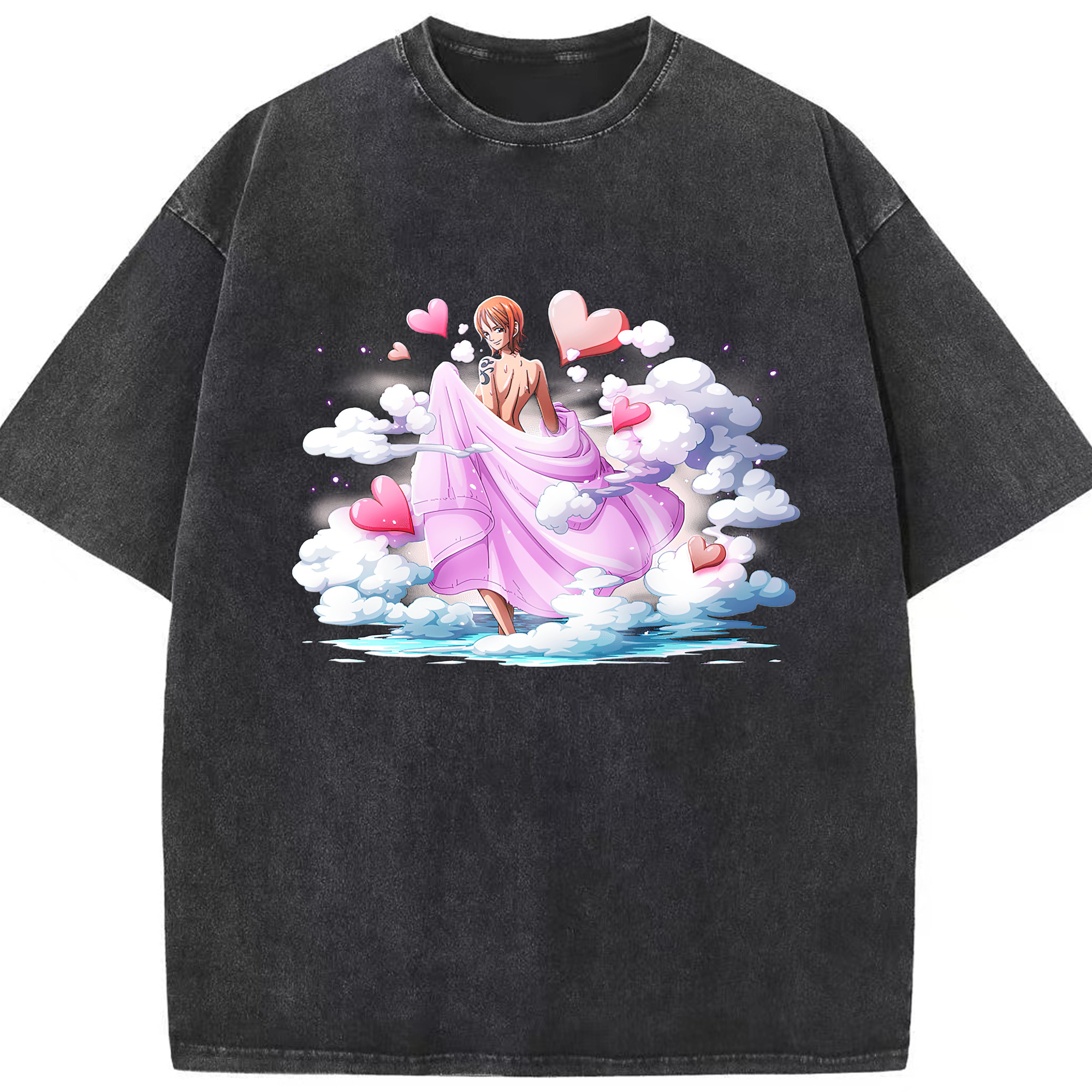 ワンピース ナミ ONE PIECE Nami 綿100% ヴィンテージ風 半袖Tシャツ（フロントプリント）