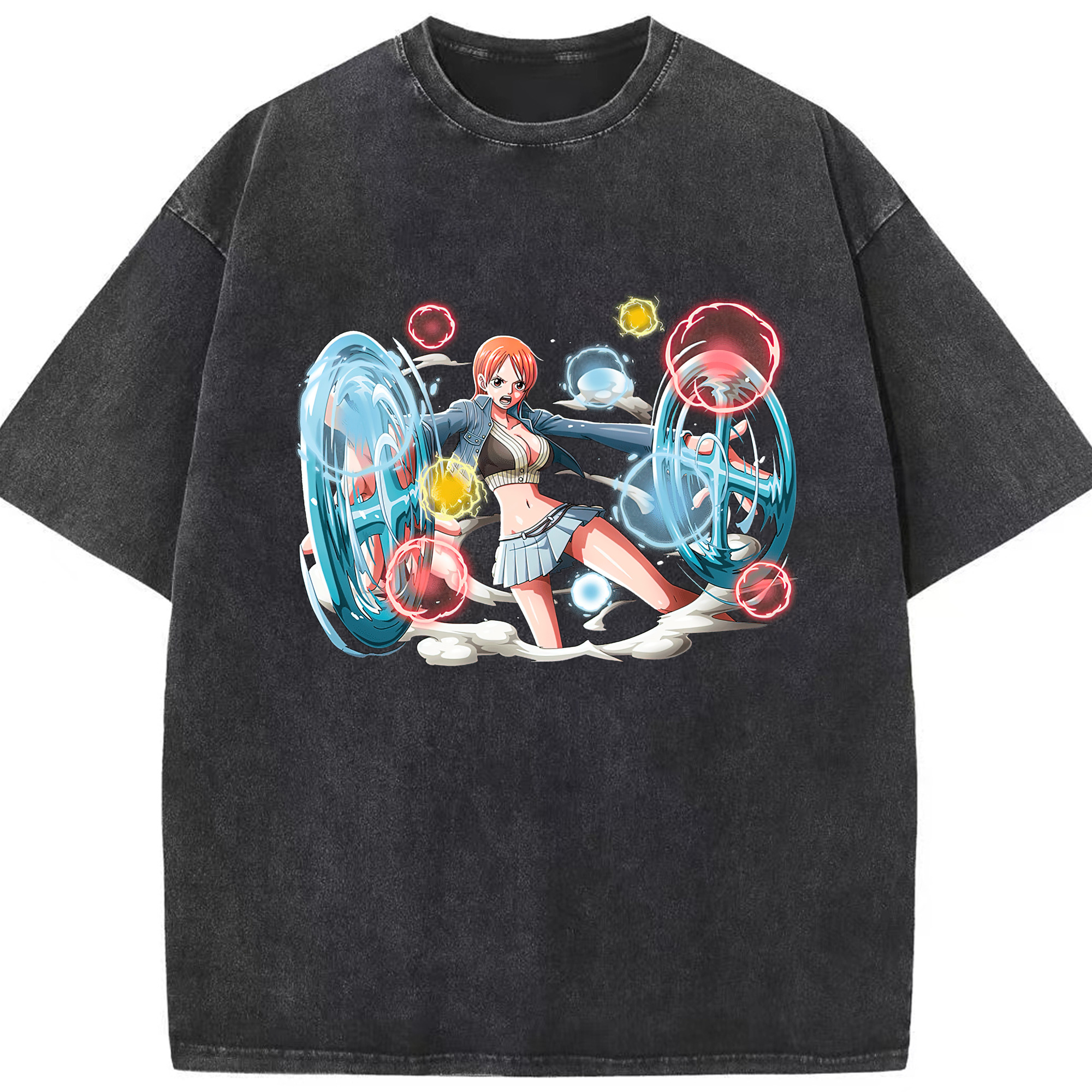 ワンピース ナミ ONE PIECE Nami 綿100% ヴィンテージ風 半袖Tシャツ（フロントプリント）