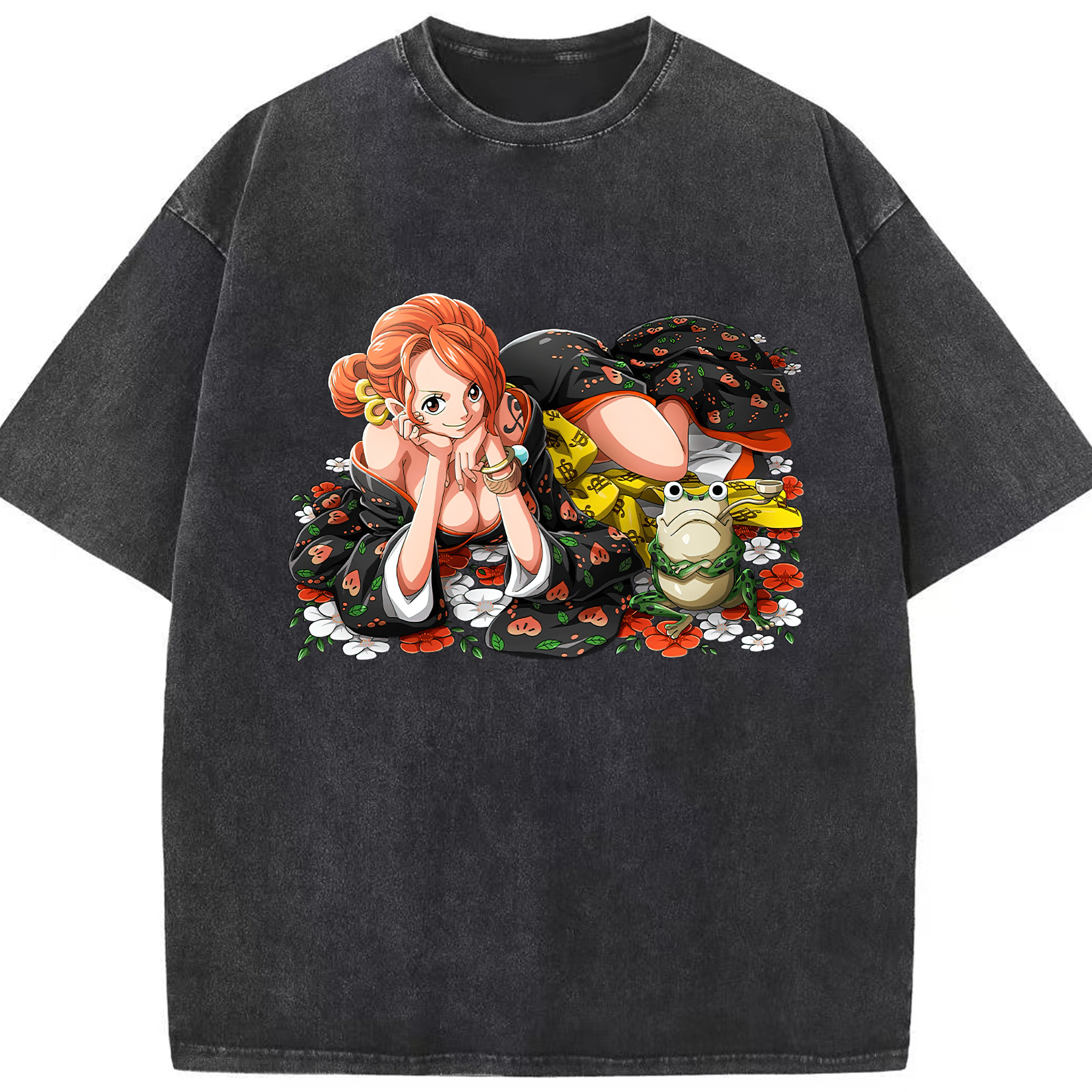 ワンピース ナミ ONE PIECE Nami 綿100% ヴィンテージ風 半袖Tシャツ（フロントプリント）