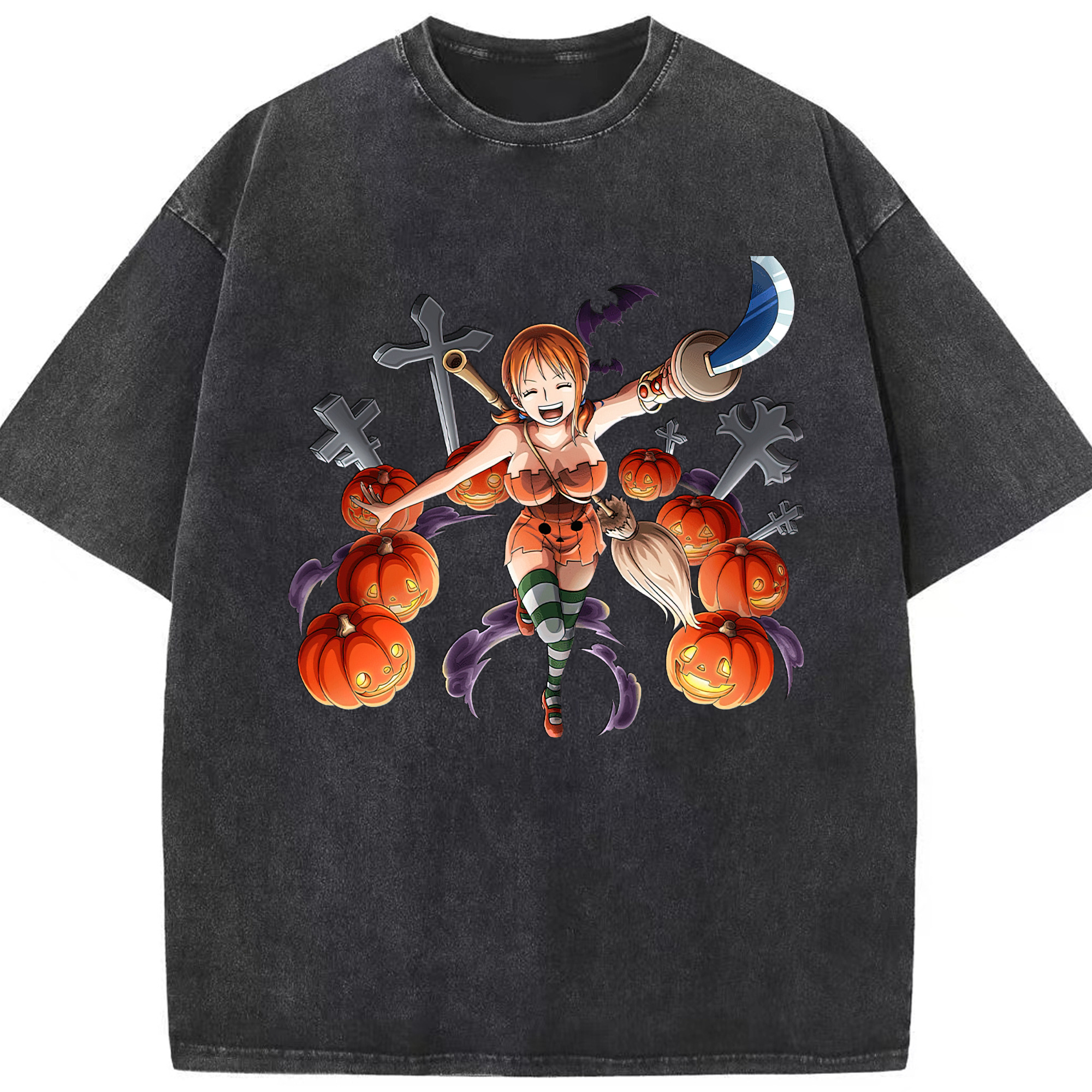ワンピース ナミ ONE PIECE Nami 綿100% ヴィンテージ風 半袖Tシャツ（フロントプリント）