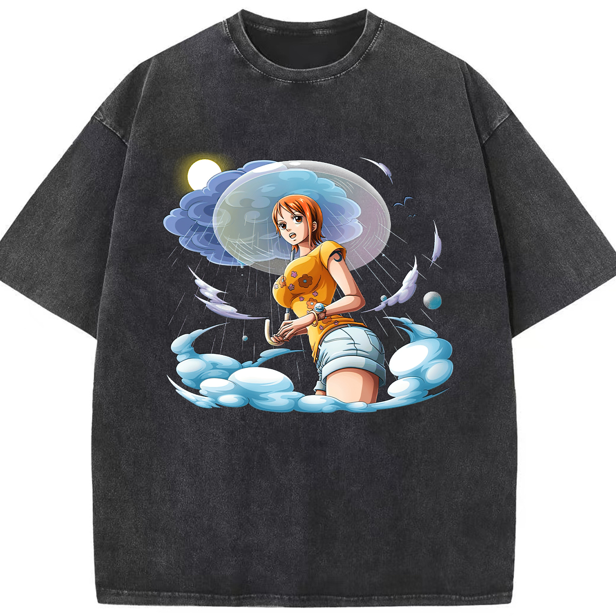 ワンピース ナミ ONE PIECE Nami 綿100% ヴィンテージ風 半袖Tシャツ（フロントプリント）