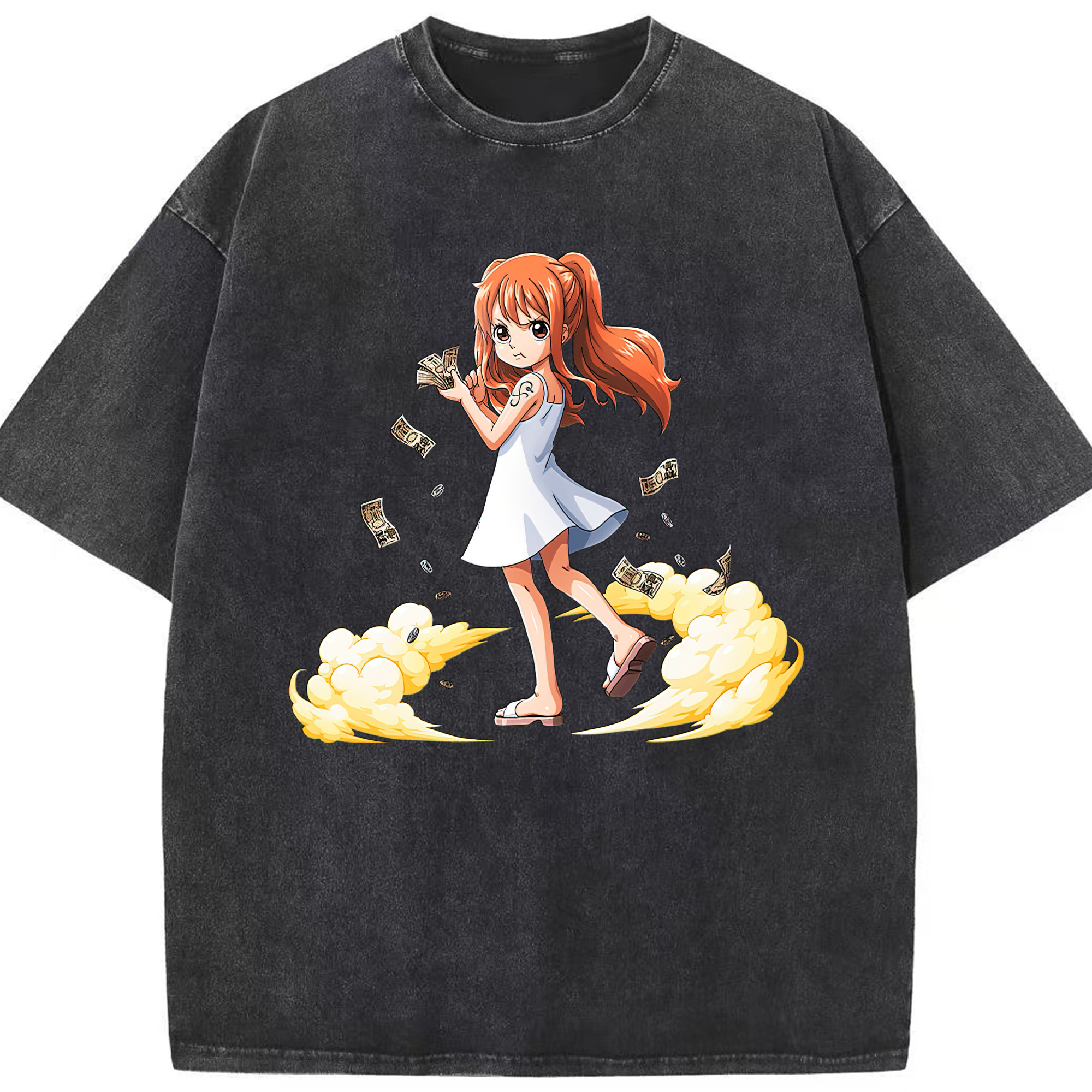 ワンピース ナミ ONE PIECE Nami 綿100% ヴィンテージ風 半袖Tシャツ（フロントプリント）