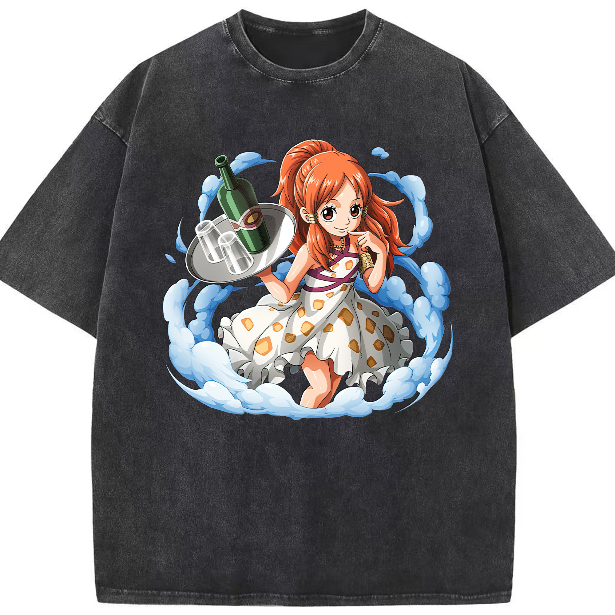ワンピース ナミ ONE PIECE Nami 綿100% ヴィンテージ風 半袖Tシャツ（フロントプリント）