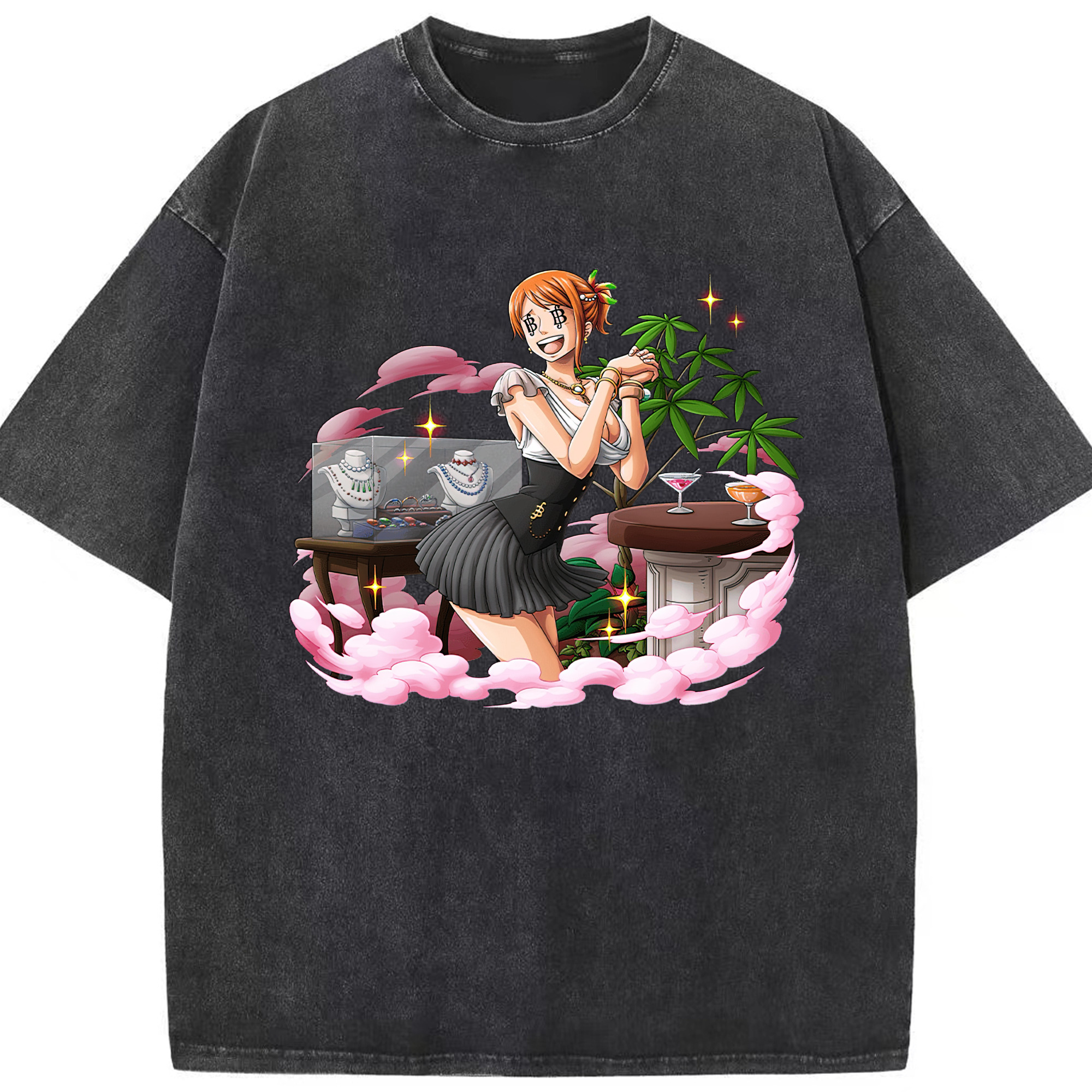 ワンピース ナミ ONE PIECE Nami 綿100% ヴィンテージ風 半袖Tシャツ（フロントプリント）