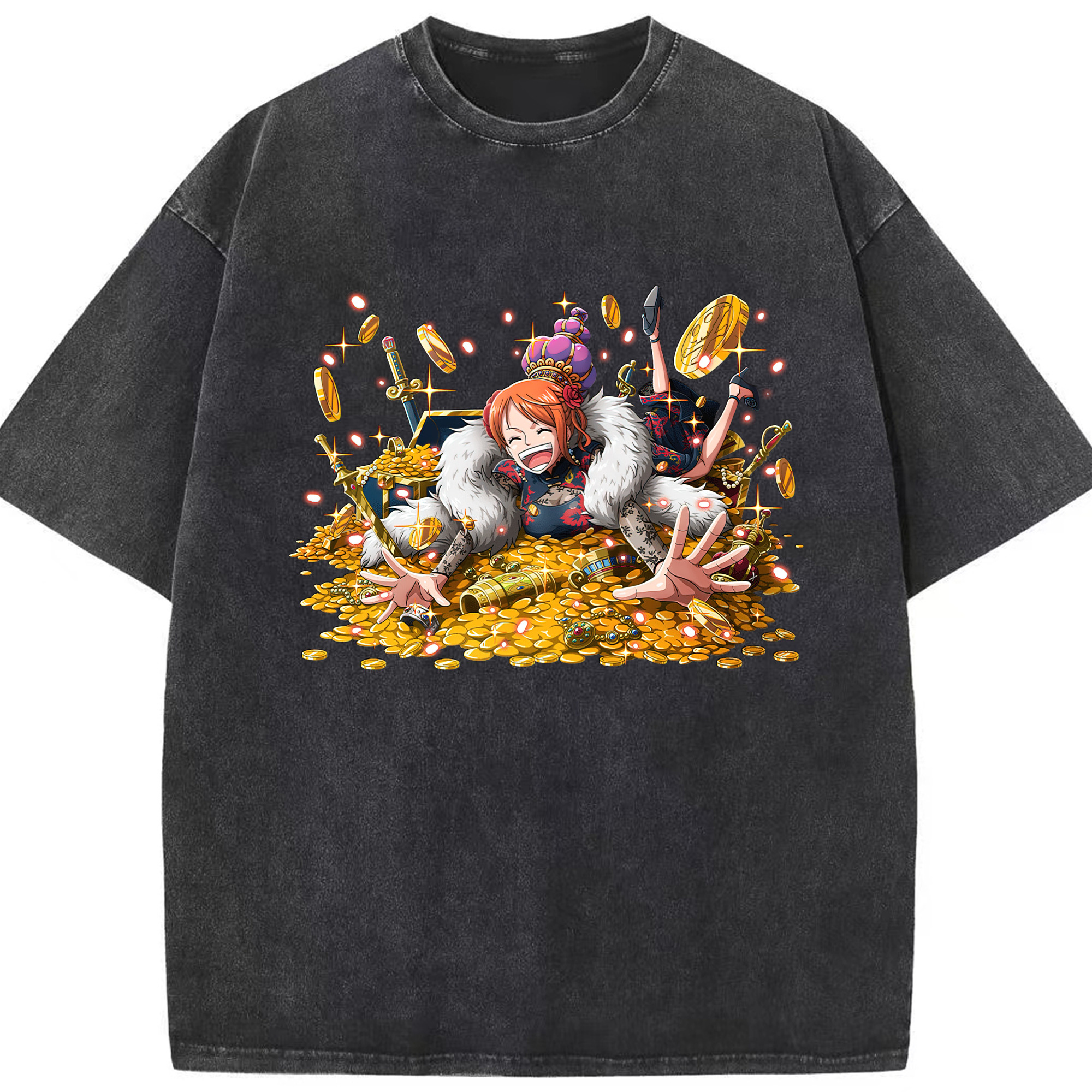 ワンピース ナミ ONE PIECE Nami 綿100% ヴィンテージ風 半袖Tシャツ（フロントプリント）