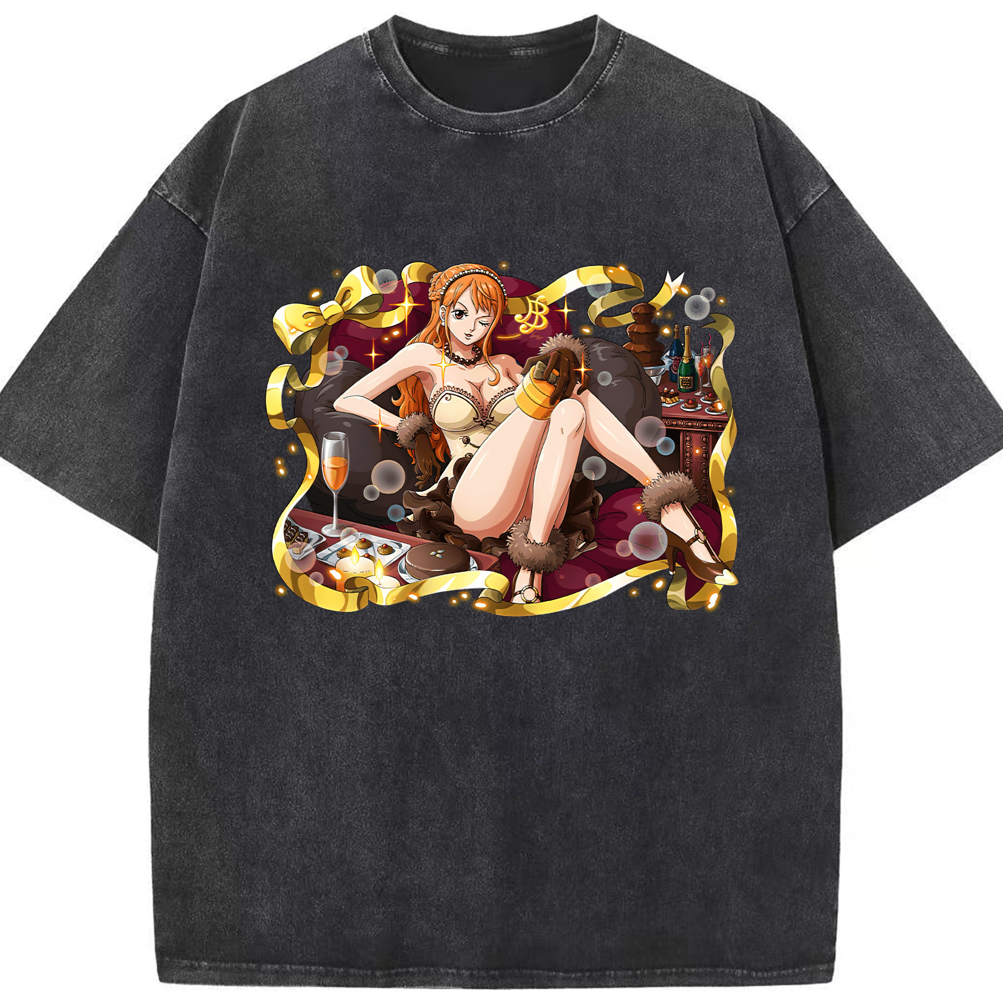 ワンピース ナミ ONE PIECE Nami 綿100% ヴィンテージ風 半袖Tシャツ（フロントプリント）