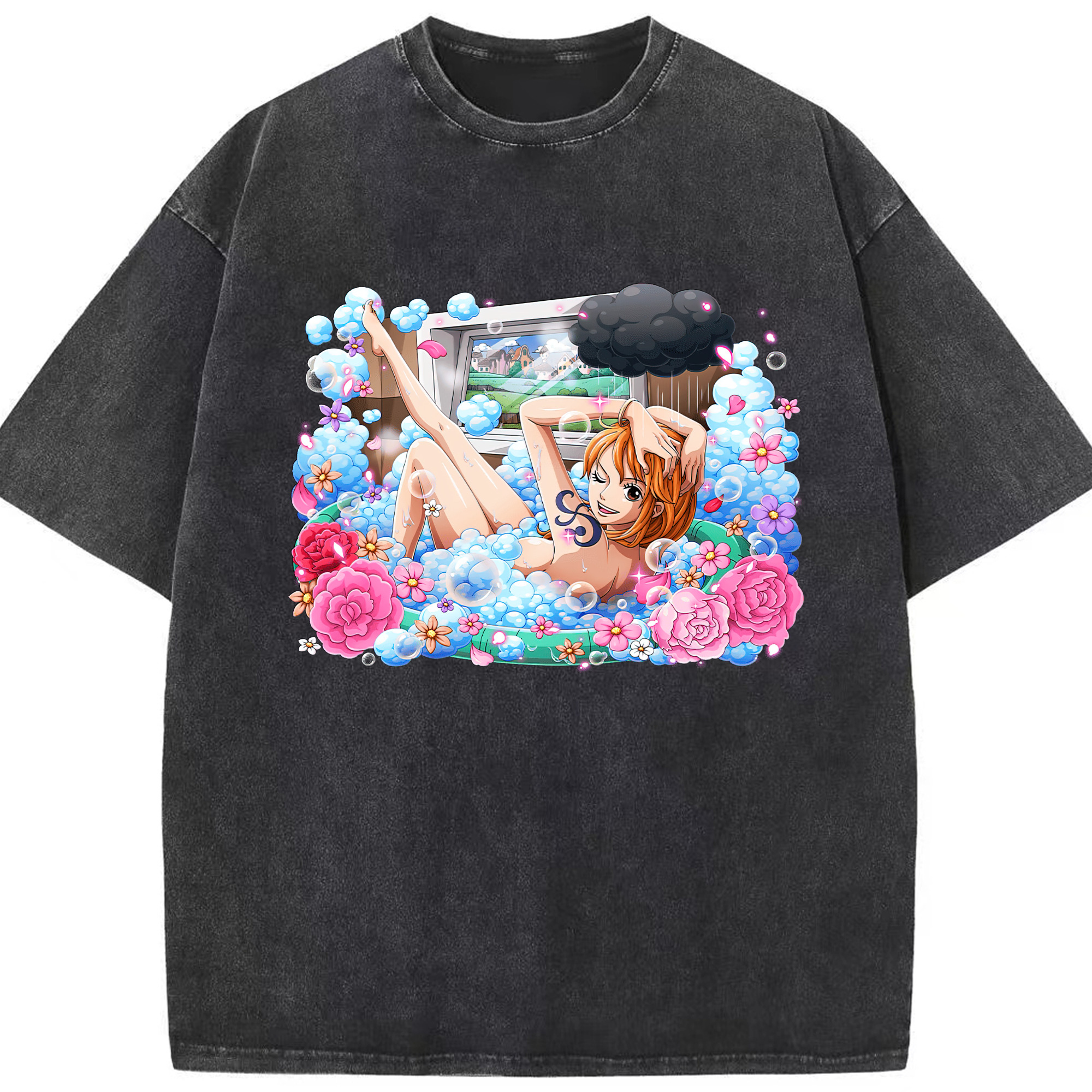 ワンピース ナミ ONE PIECE Nami 綿100% ヴィンテージ風 半袖Tシャツ（フロントプリント）