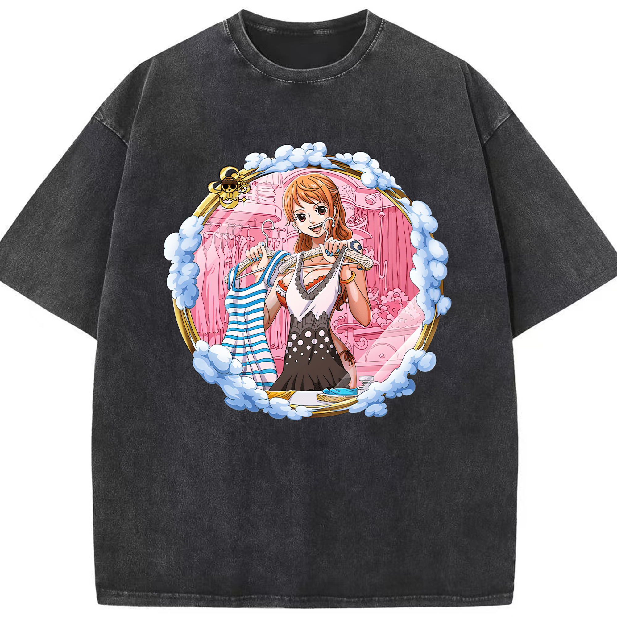 ワンピース ナミ ONE PIECE Nami 綿100% ヴィンテージ風 半袖Tシャツ（フロントプリント）