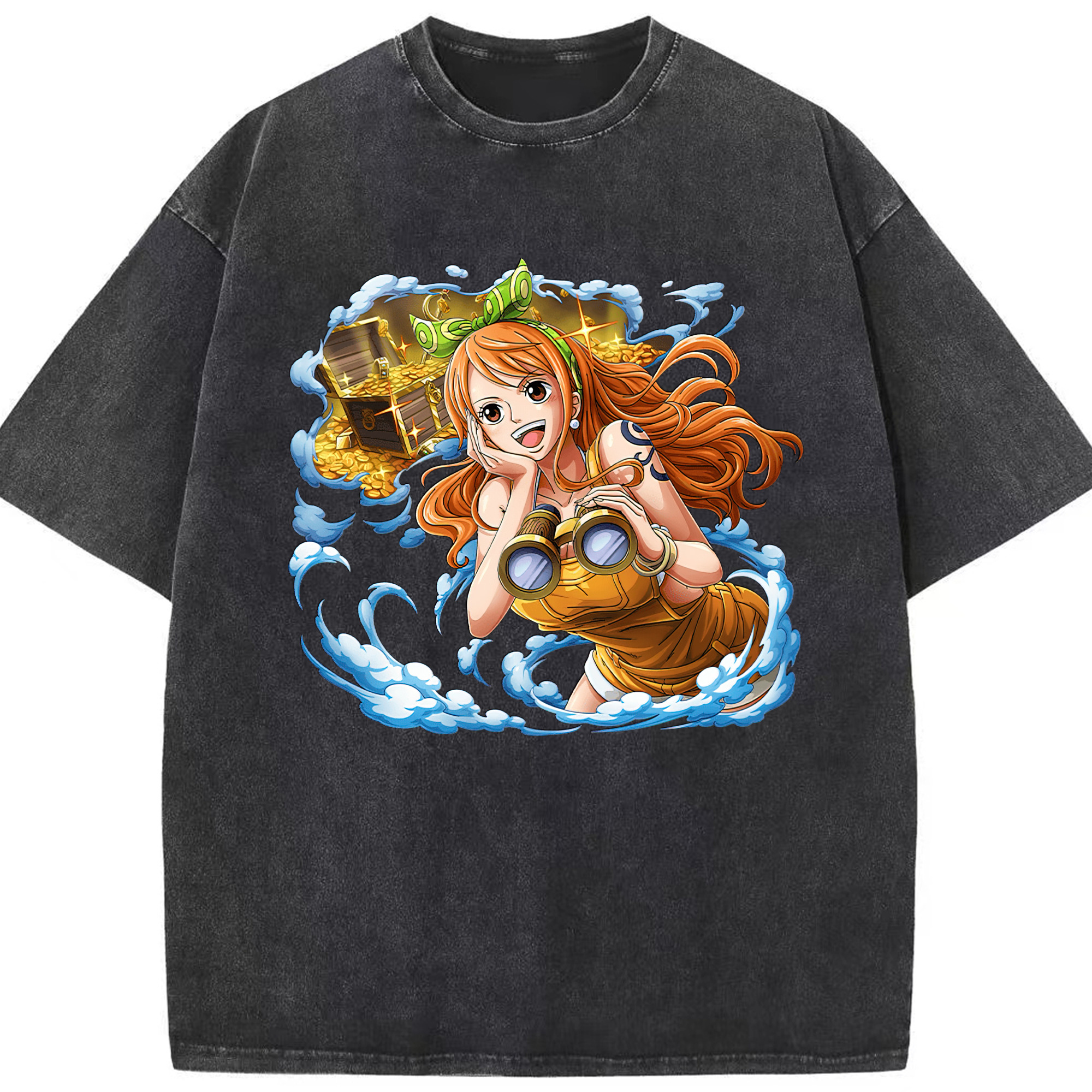 ワンピース ナミ ONE PIECE Nami 綿100% ヴィンテージ風 半袖Tシャツ（フロントプリント）