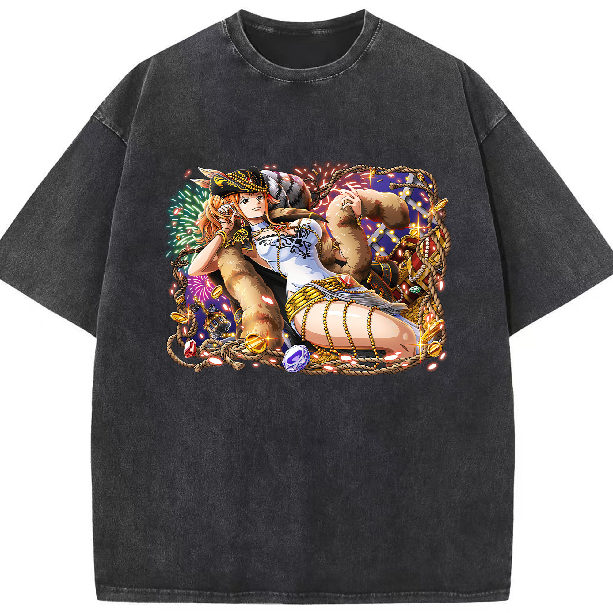 ワンピース ナミ ONE PIECE Nami 綿100% ヴィンテージ風 半袖Tシャツ（フロントプリント）