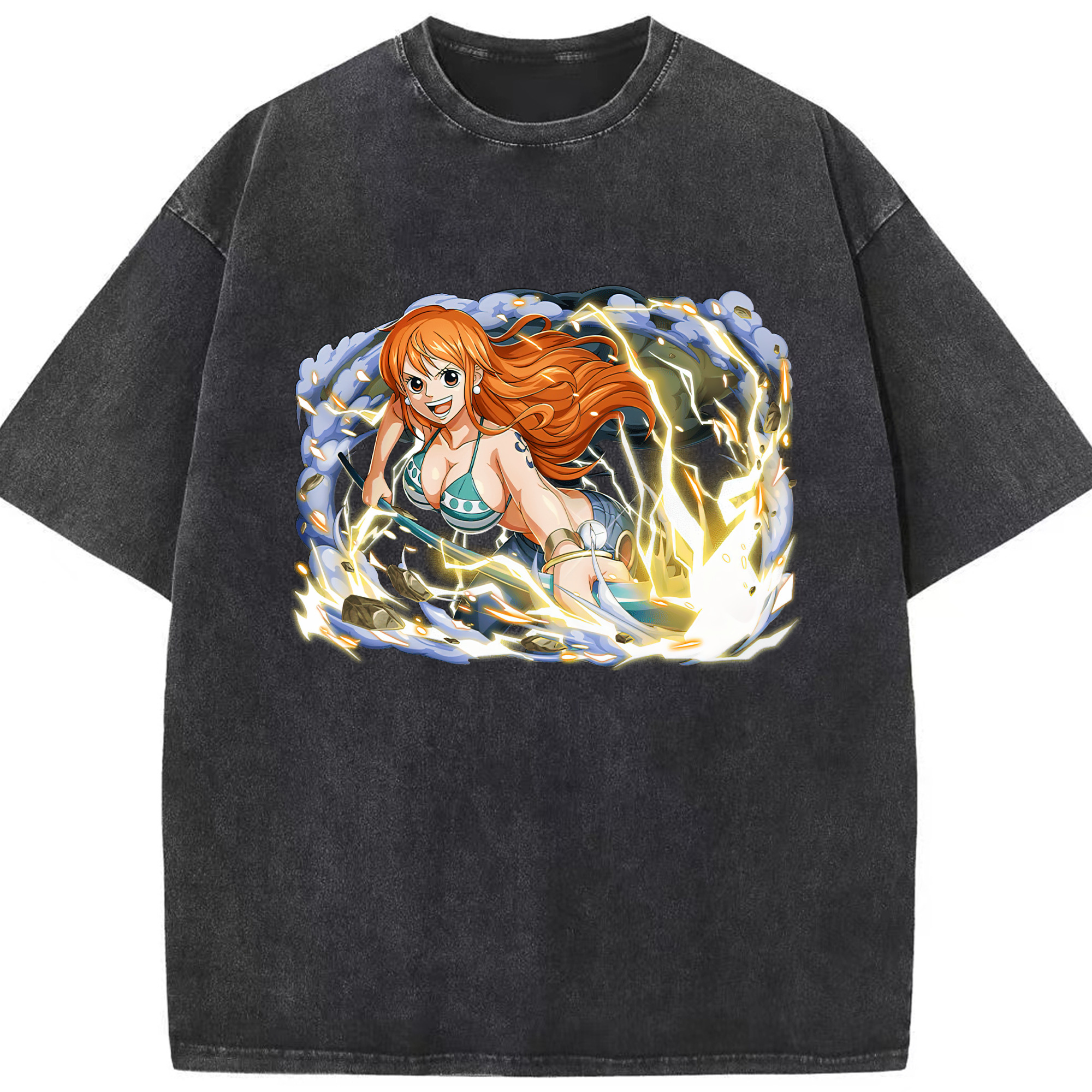 ワンピース ナミ ONE PIECE Nami 綿100% ヴィンテージ風 半袖Tシャツ（フロントプリント）