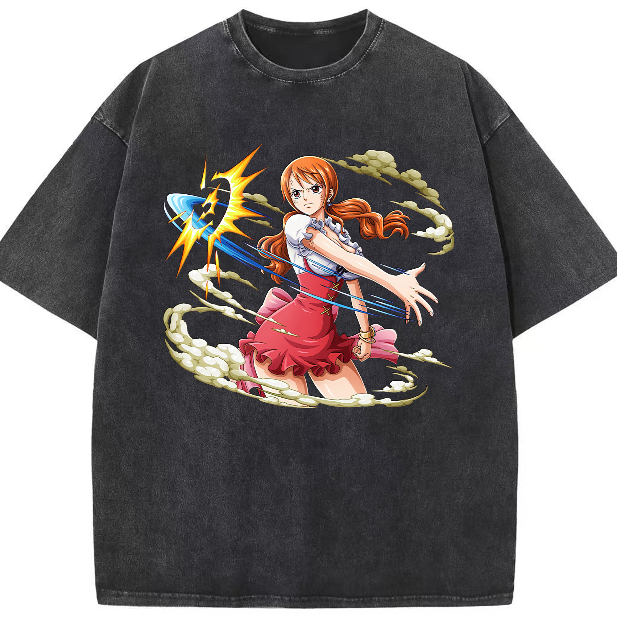 ワンピース ナミ ONE PIECE Nami 綿100% ヴィンテージ風 半袖Tシャツ（フロントプリント）