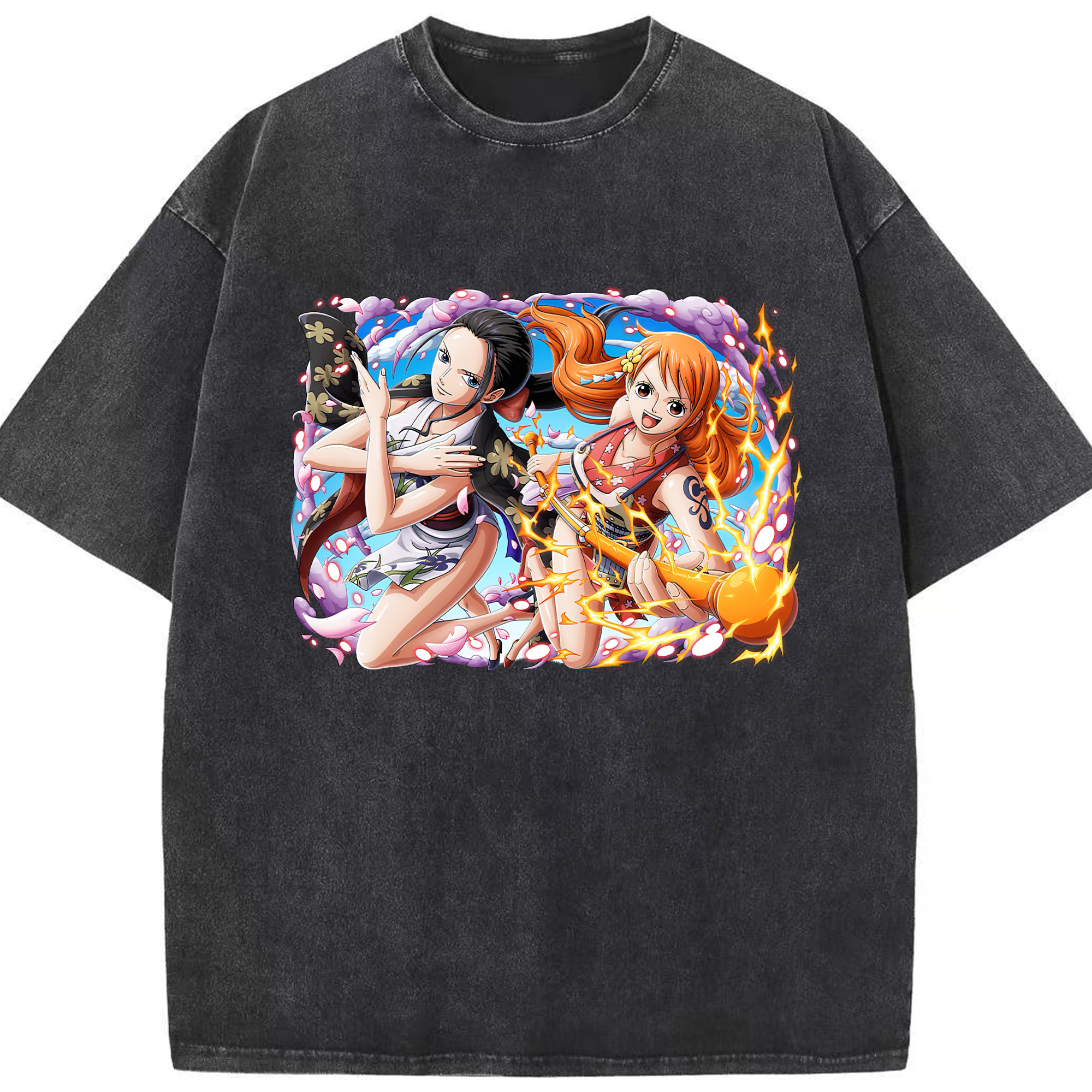 ワンピース ナミ ONE PIECE Nami 綿100% ヴィンテージ風 半袖Tシャツ（フロントプリント）