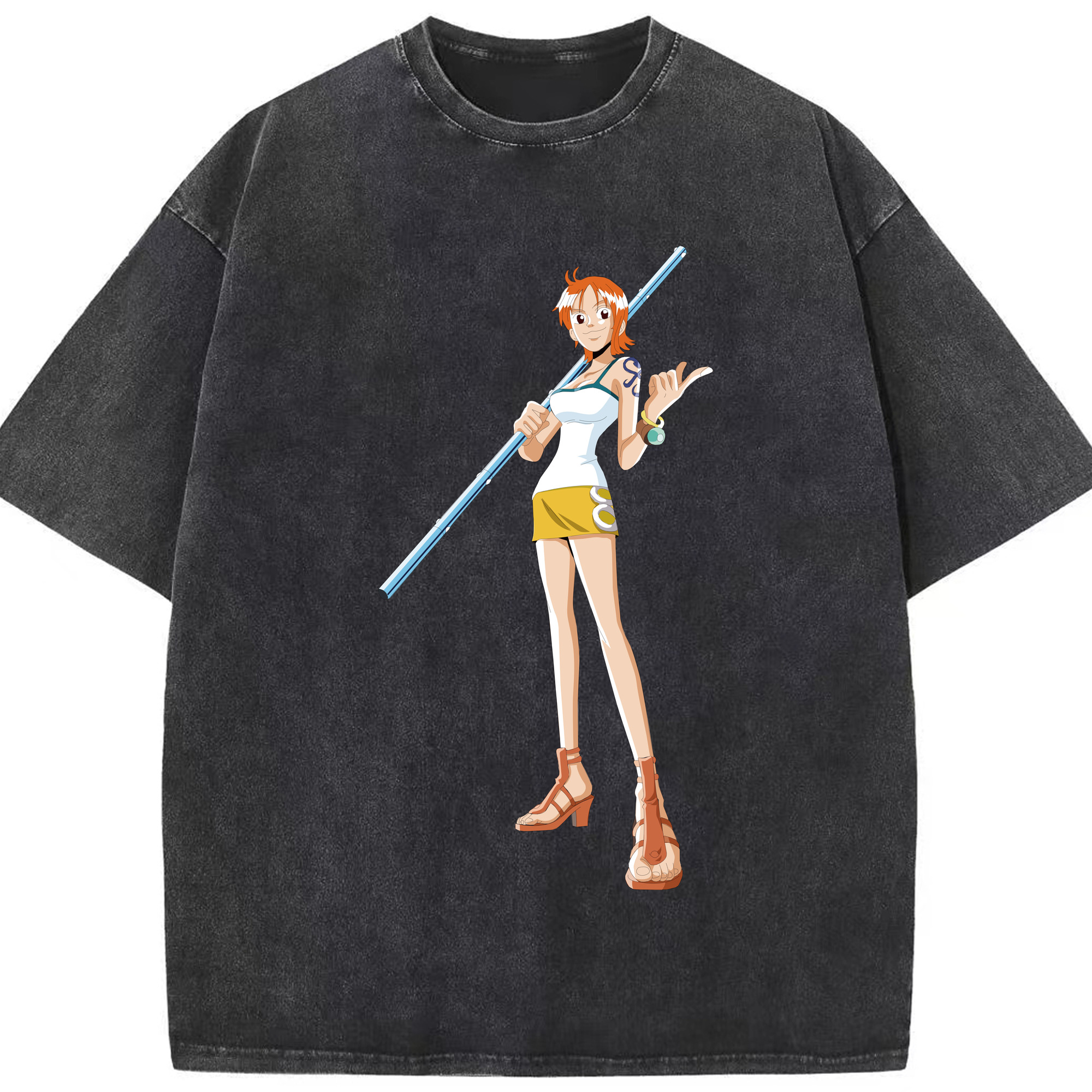 ワンピース ナミ ONE PIECE Nami 綿100% ヴィンテージ風 半袖Tシャツ（フロントプリント）