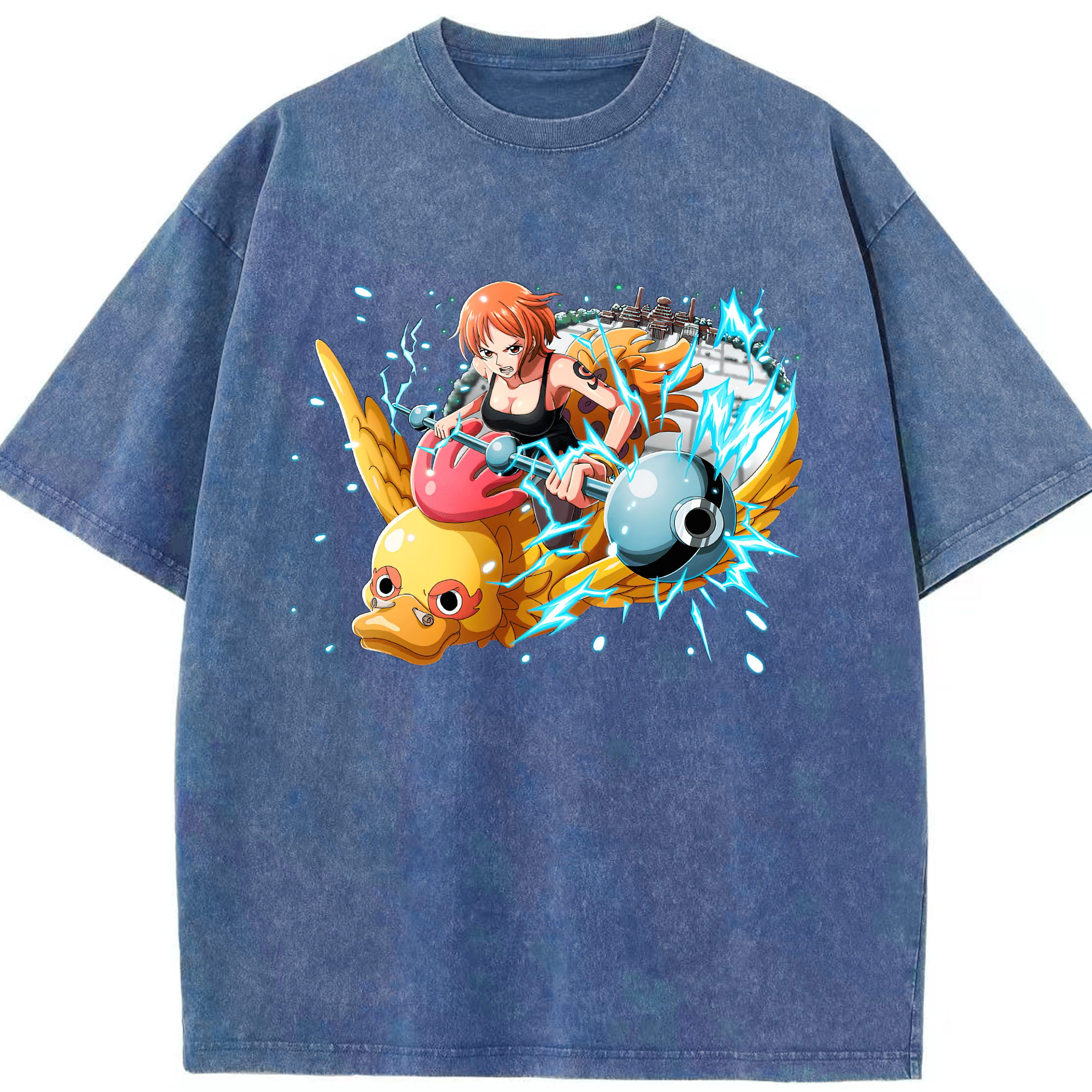 ワンピース ナミ ONE PIECE Nami 綿100% ヴィンテージ風 半袖Tシャツ（フロントプリント）