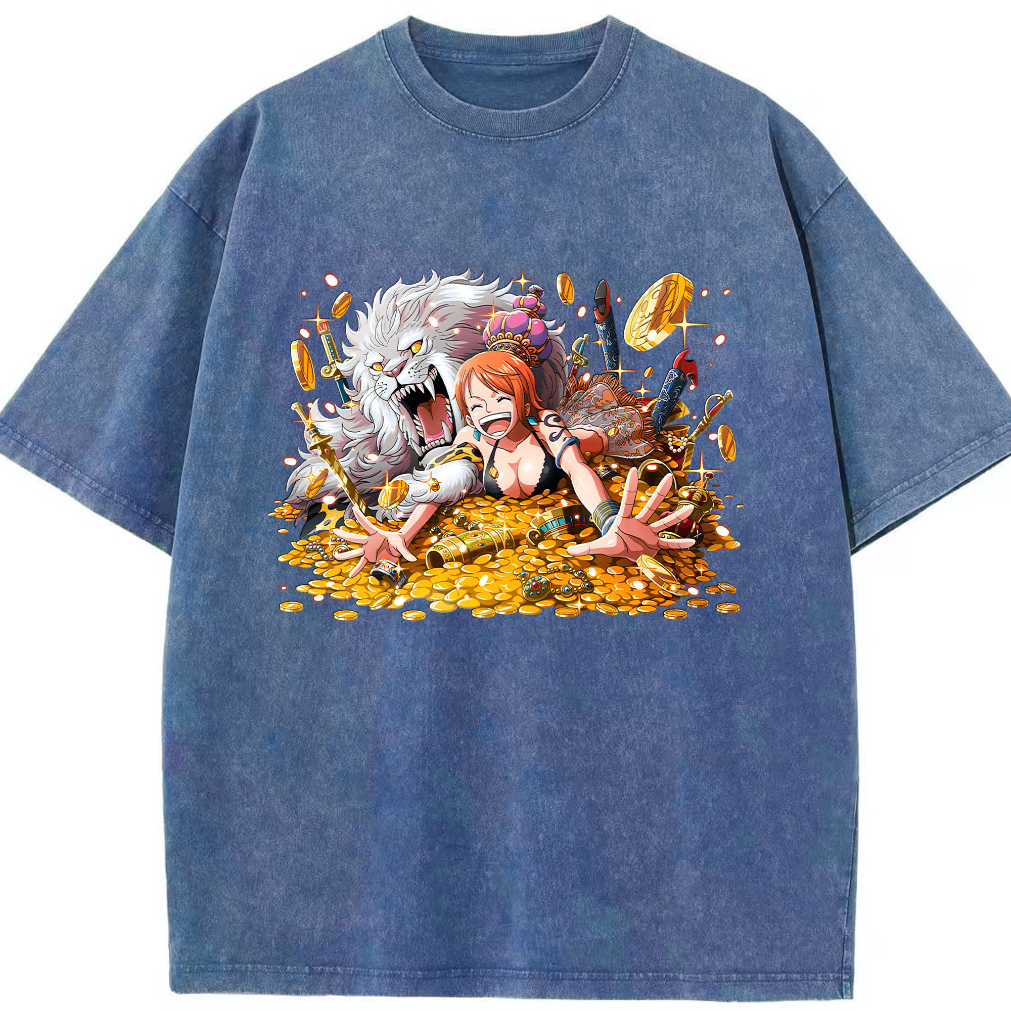 ワンピース ナミ ONE PIECE Nami 綿100% ヴィンテージ風 半袖Tシャツ（フロントプリント）