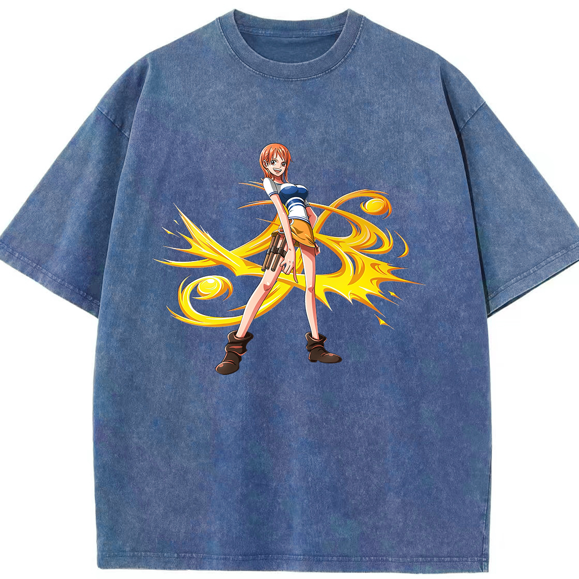 ワンピース ナミ ONE PIECE Nami 綿100% ヴィンテージ風 半袖Tシャツ（フロントプリント）