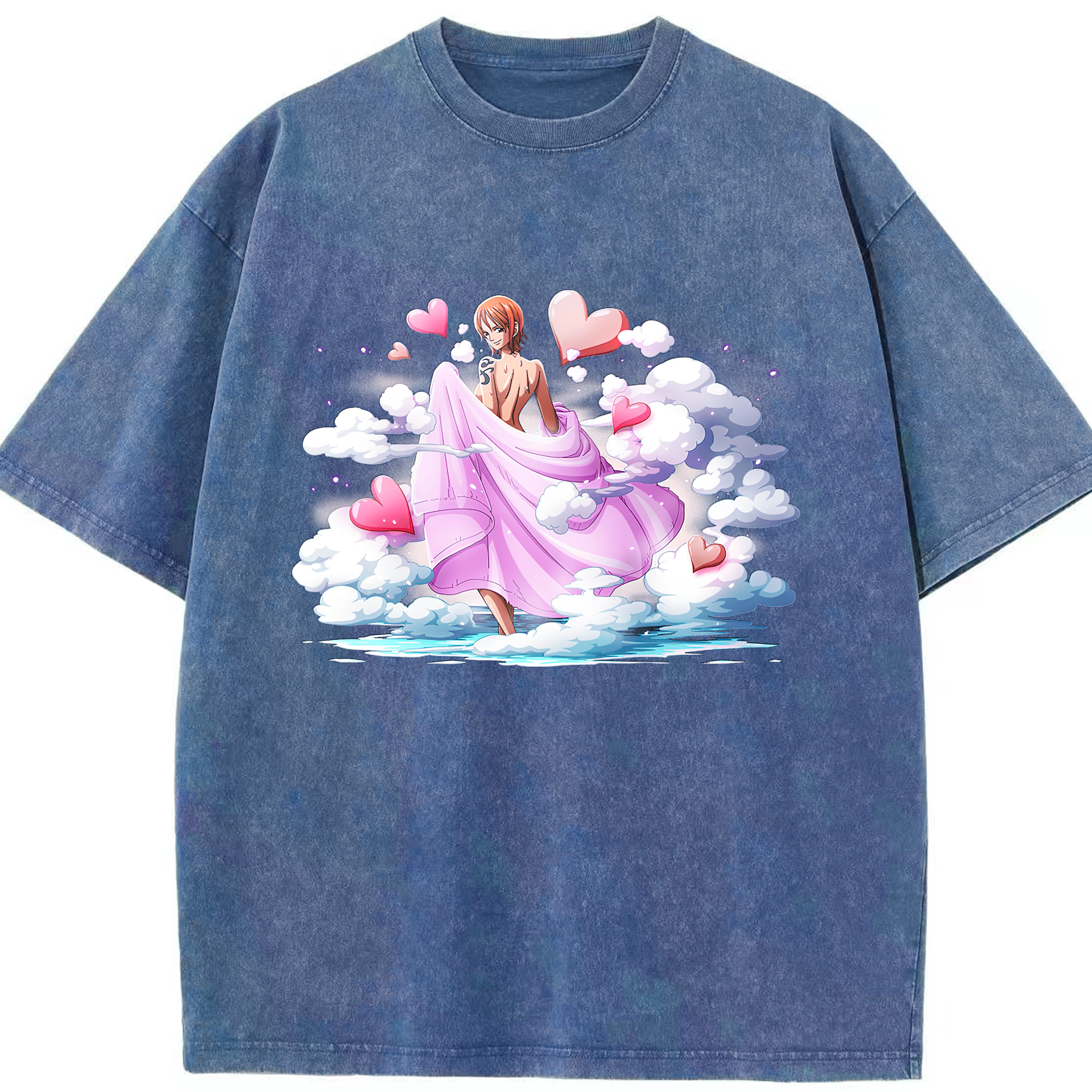 ワンピース ナミ ONE PIECE Nami 綿100% ヴィンテージ風 半袖Tシャツ（フロントプリント）