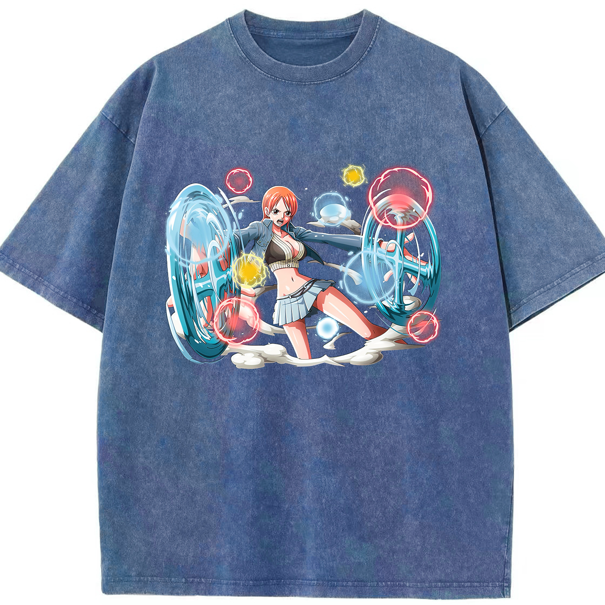 ワンピース ナミ ONE PIECE Nami 綿100% ヴィンテージ風 半袖Tシャツ（フロントプリント）