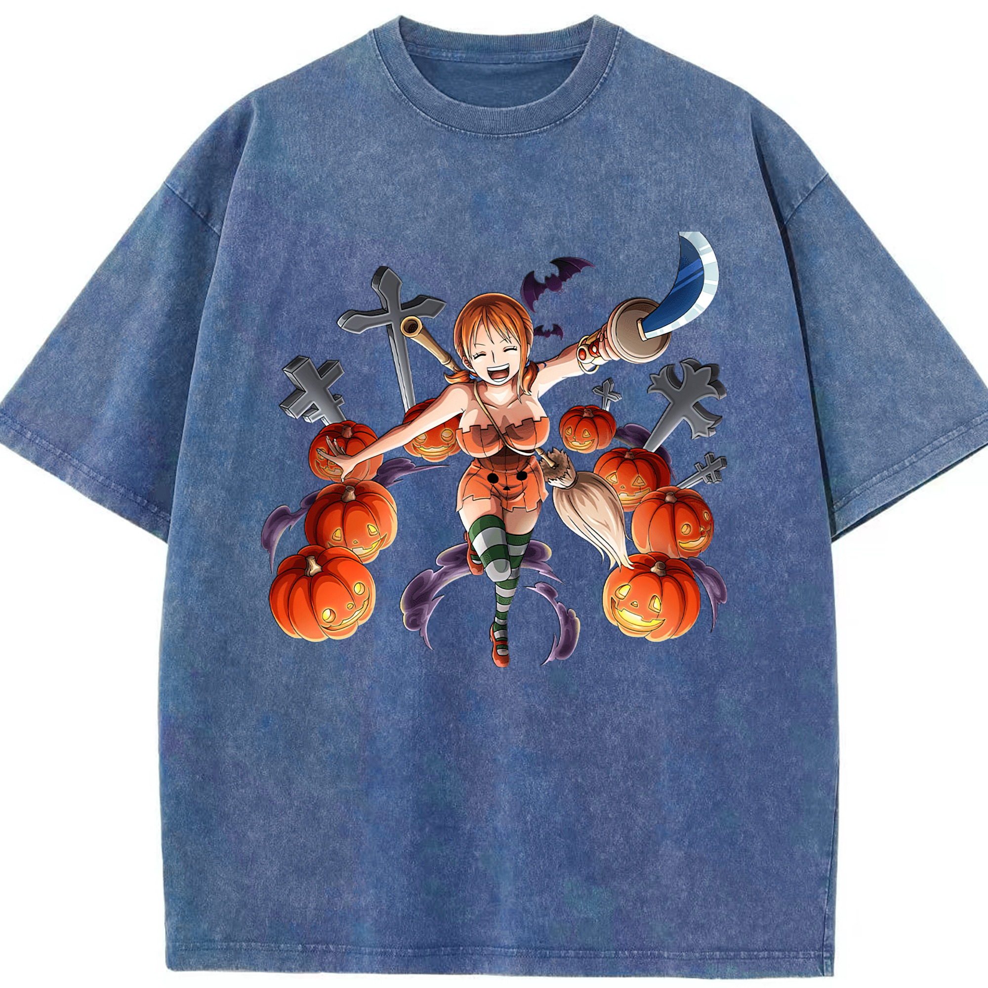 ワンピース ナミ ONE PIECE Nami 綿100% ヴィンテージ風 半袖Tシャツ（フロントプリント）