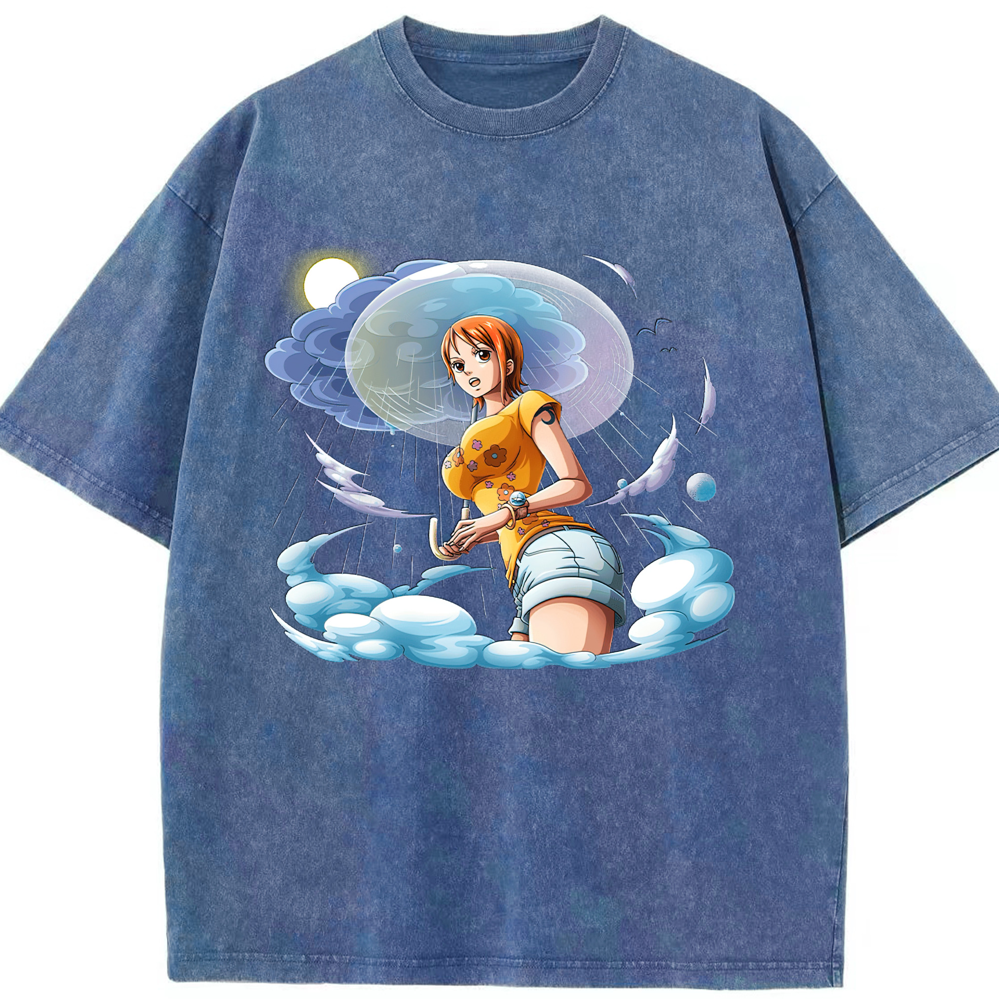 ワンピース ナミ ONE PIECE Nami 綿100% ヴィンテージ風 半袖Tシャツ（フロントプリント）