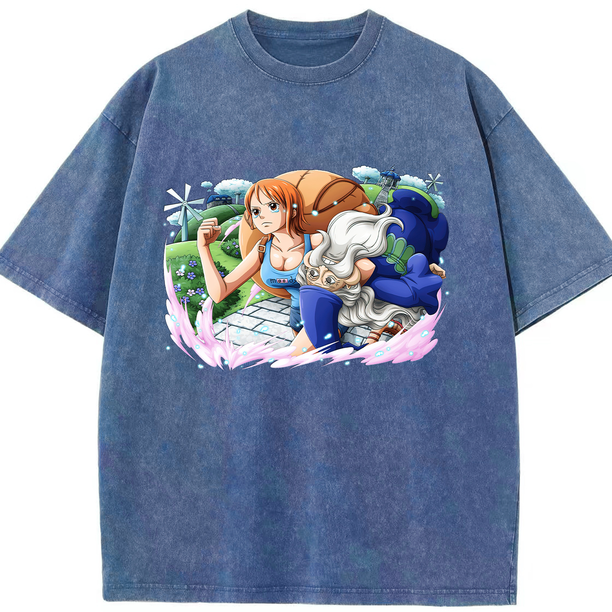 ワンピース ナミ ONE PIECE Nami 綿100% ヴィンテージ風 半袖Tシャツ（フロントプリント）