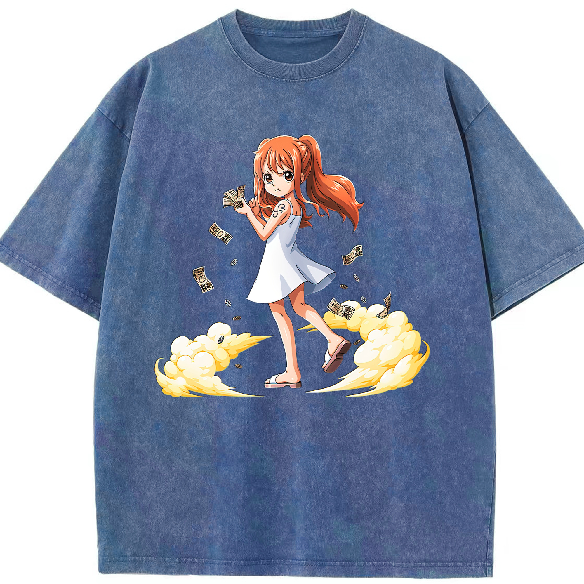 ワンピース ナミ ONE PIECE Nami 綿100% ヴィンテージ風 半袖Tシャツ（フロントプリント）