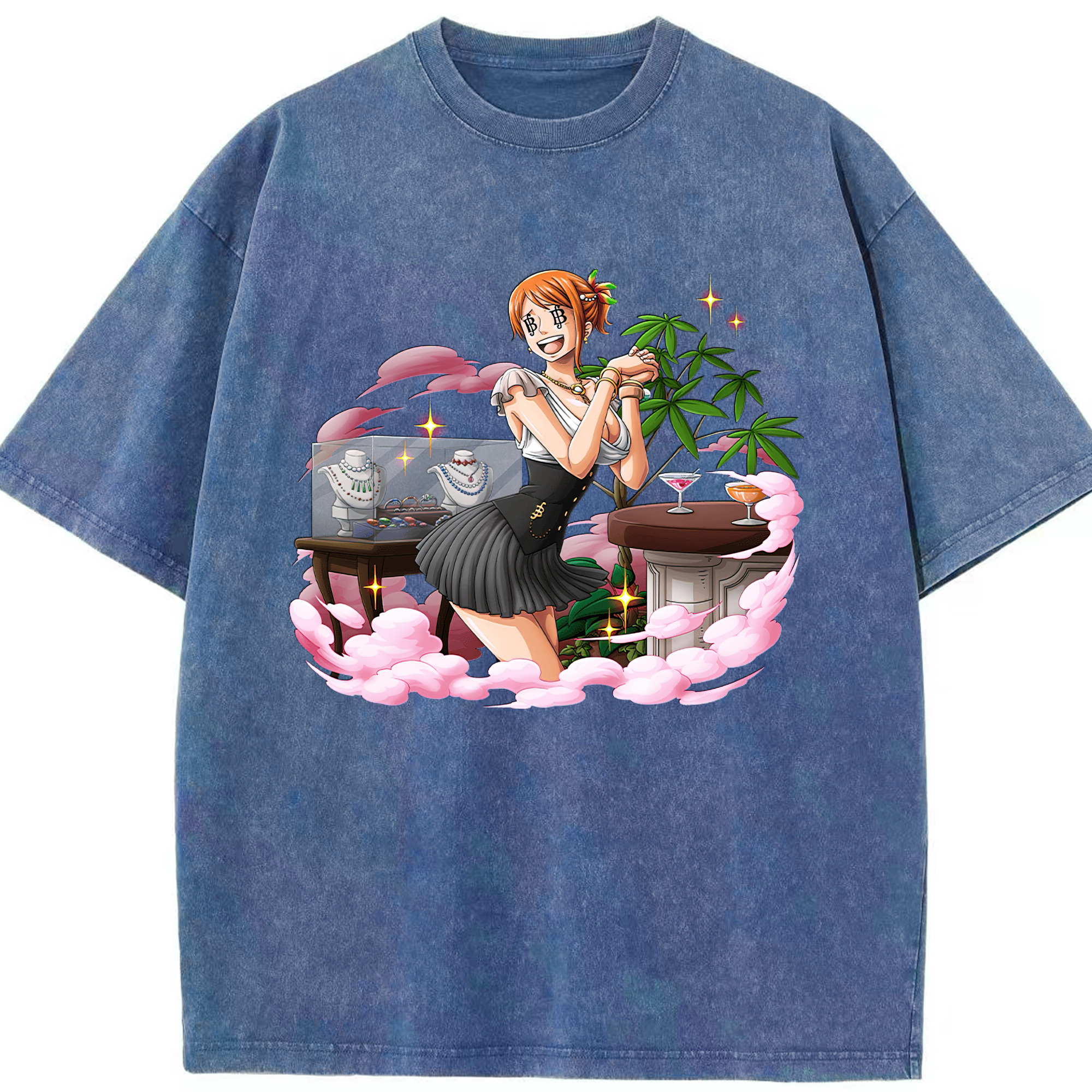 ワンピース ナミ ONE PIECE Nami 綿100% ヴィンテージ風 半袖Tシャツ（フロントプリント）