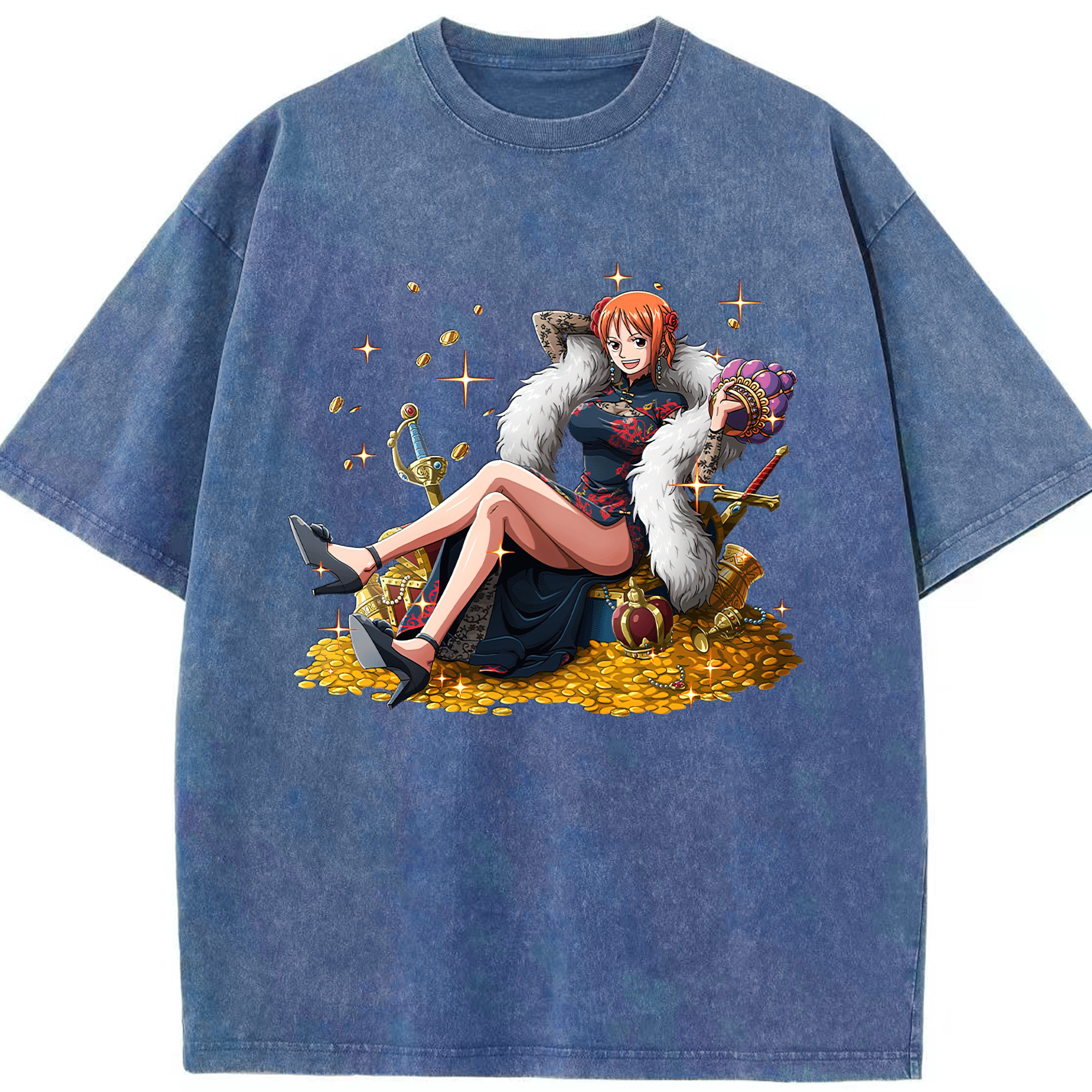 ワンピース ナミ ONE PIECE Nami 綿100% ヴィンテージ風 半袖Tシャツ（フロントプリント）