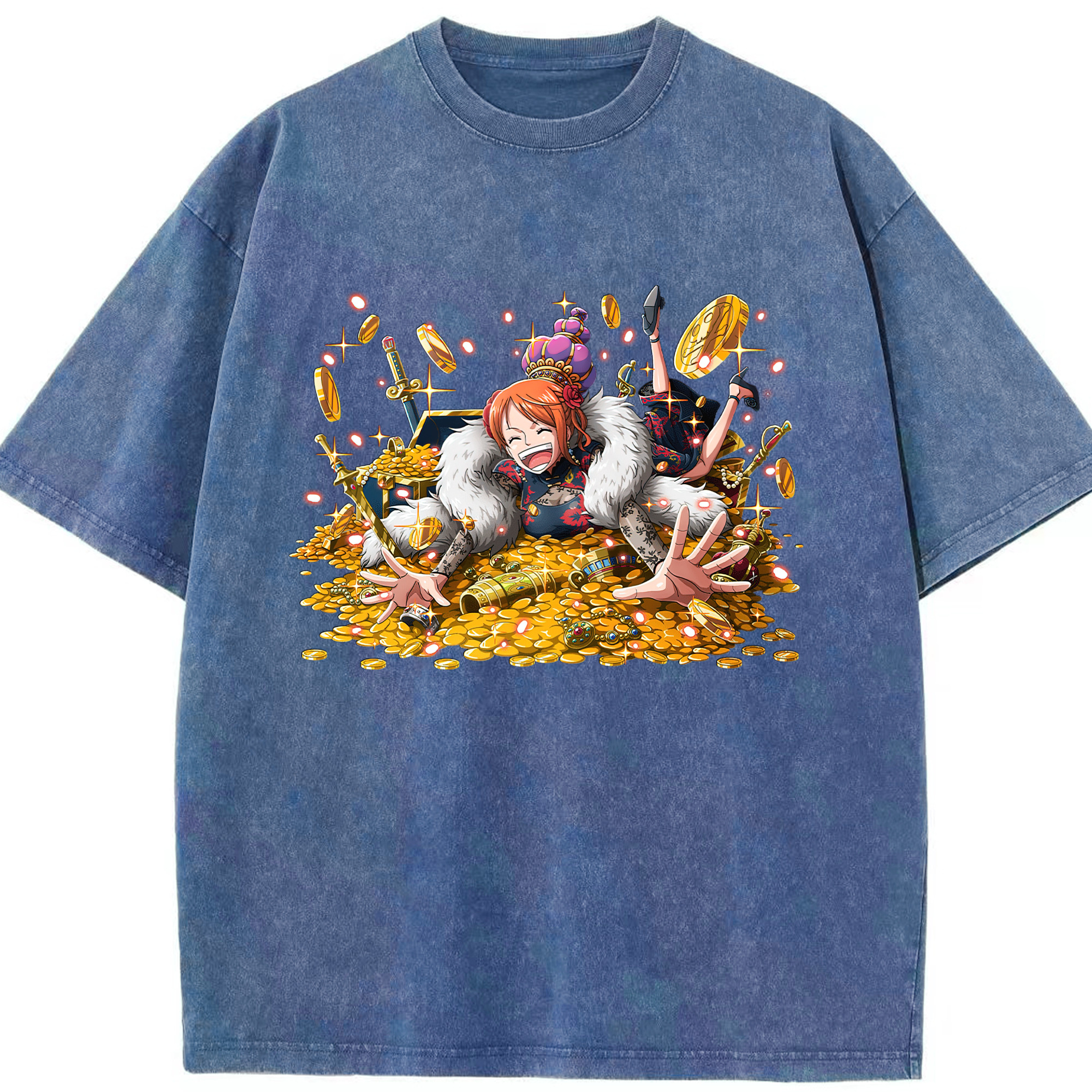 ワンピース ナミ ONE PIECE Nami 綿100% ヴィンテージ風 半袖Tシャツ（フロントプリント）