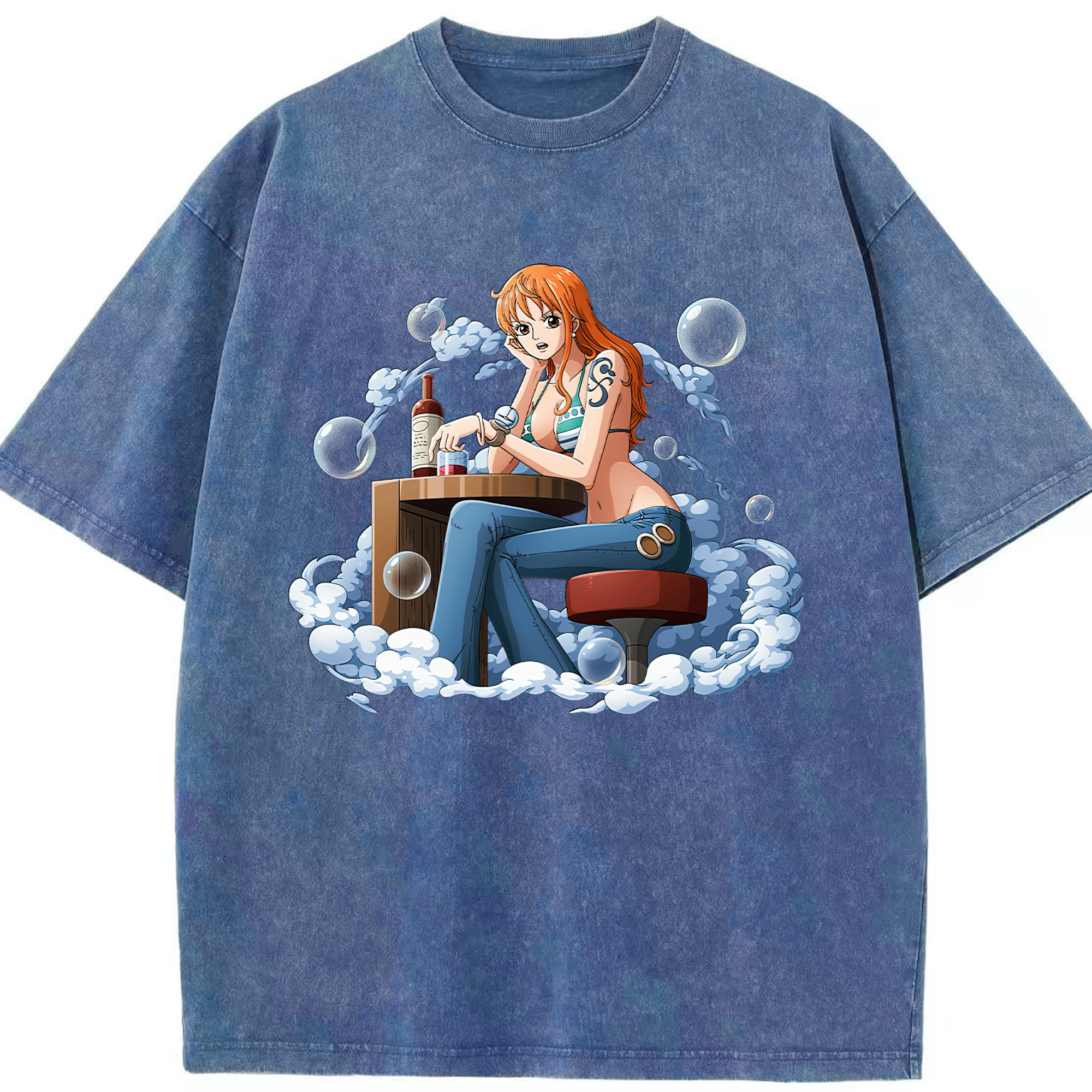 ワンピース ナミ ONE PIECE Nami 綿100% ヴィンテージ風 半袖Tシャツ（フロントプリント）