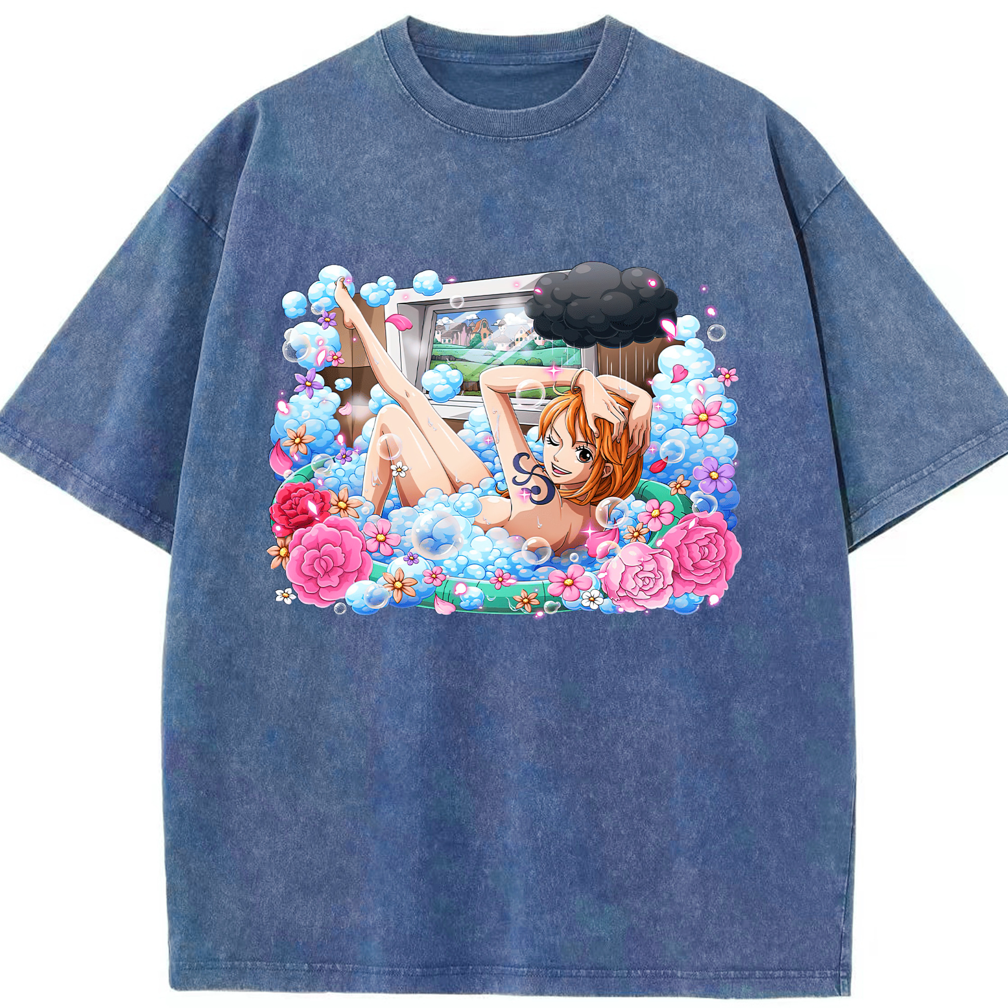 ワンピース ナミ ONE PIECE Nami 綿100% ヴィンテージ風 半袖Tシャツ（フロントプリント）