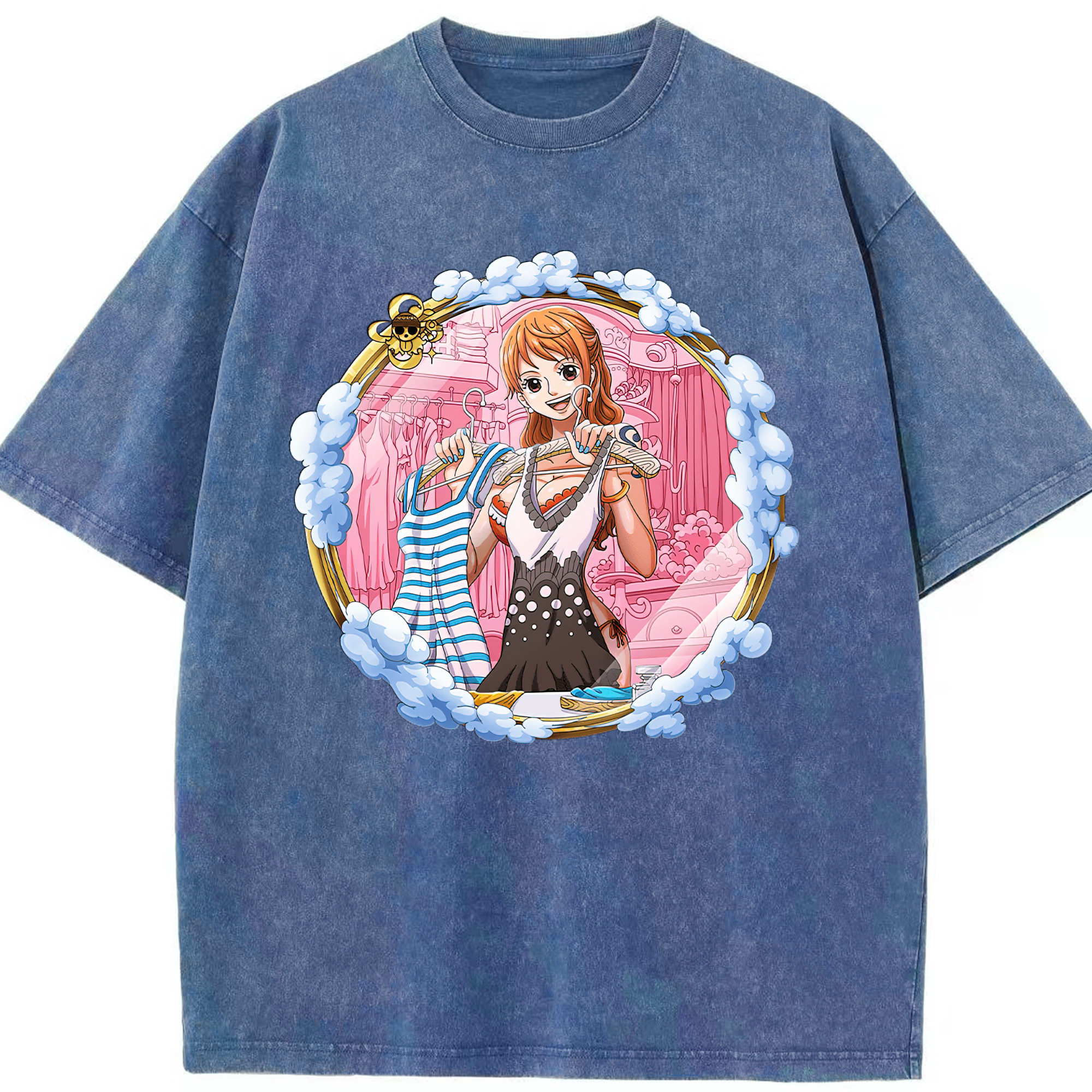 ワンピース ナミ ONE PIECE Nami 綿100% ヴィンテージ風 半袖Tシャツ（フロントプリント）