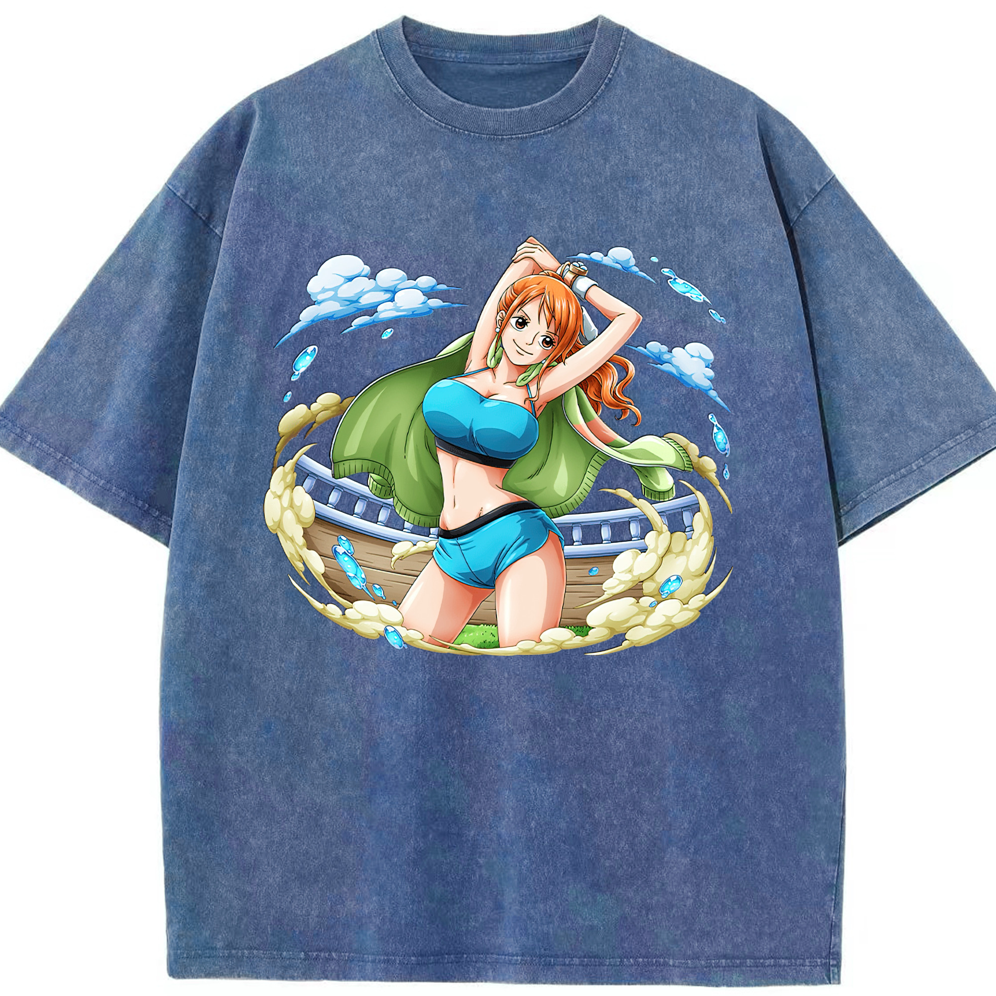 ワンピース ナミ ONE PIECE Nami 綿100% ヴィンテージ風 半袖Tシャツ（フロントプリント）