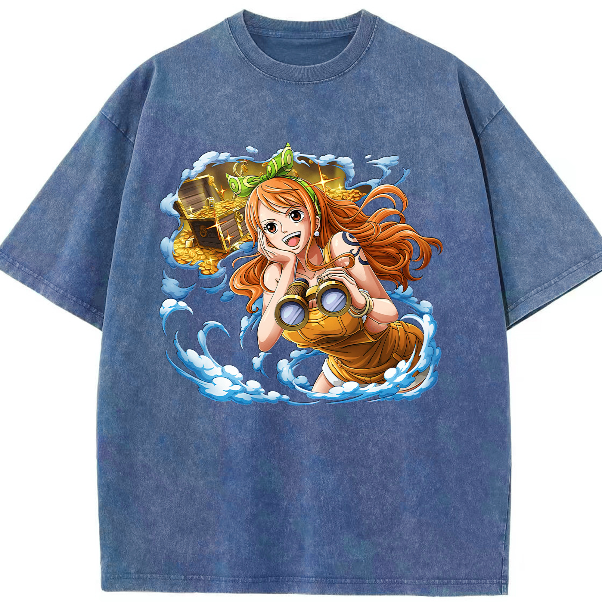 ワンピース ナミ ONE PIECE Nami 綿100% ヴィンテージ風 半袖Tシャツ（フロントプリント）