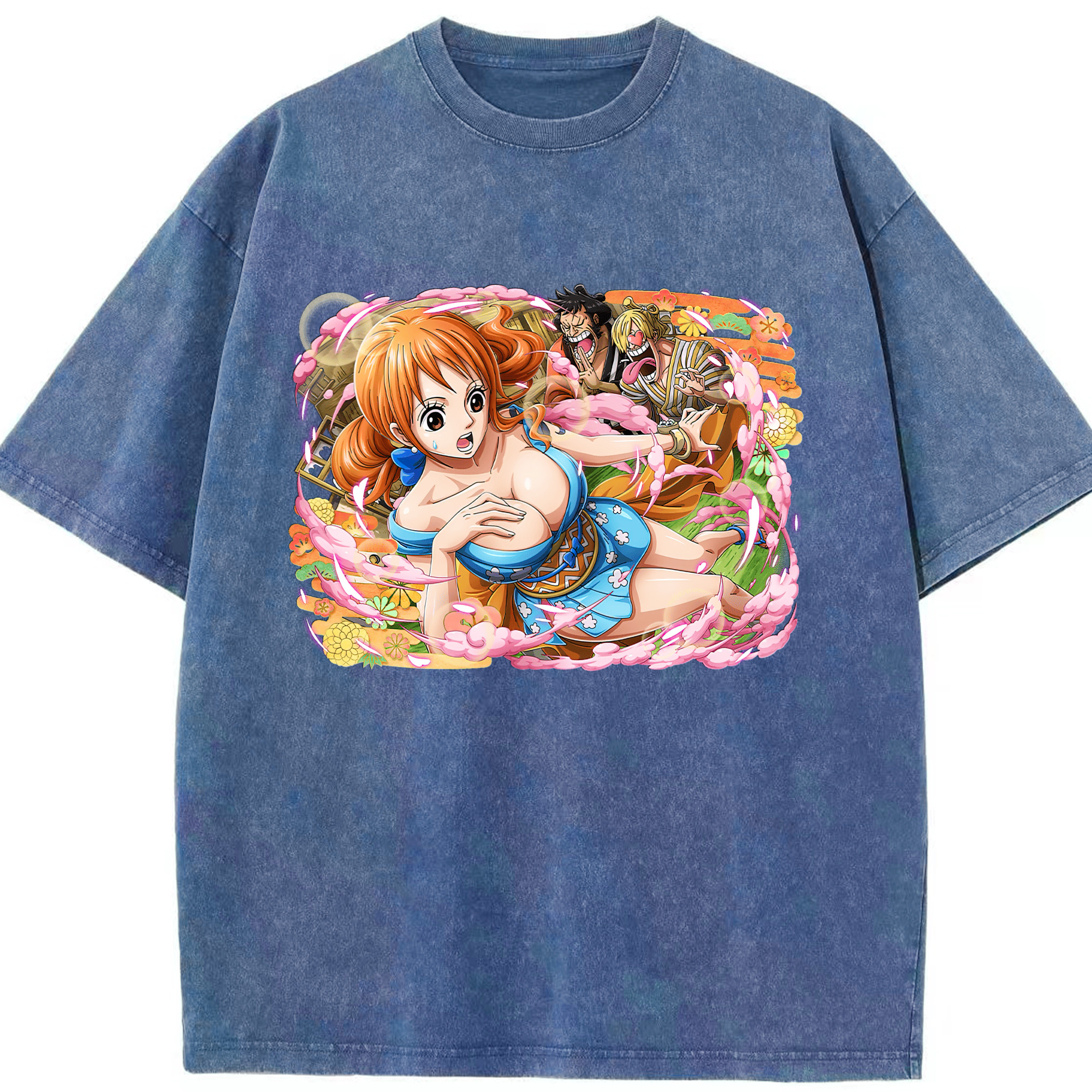 ワンピース ナミ ONE PIECE Nami 綿100% ヴィンテージ風 半袖Tシャツ（フロントプリント）