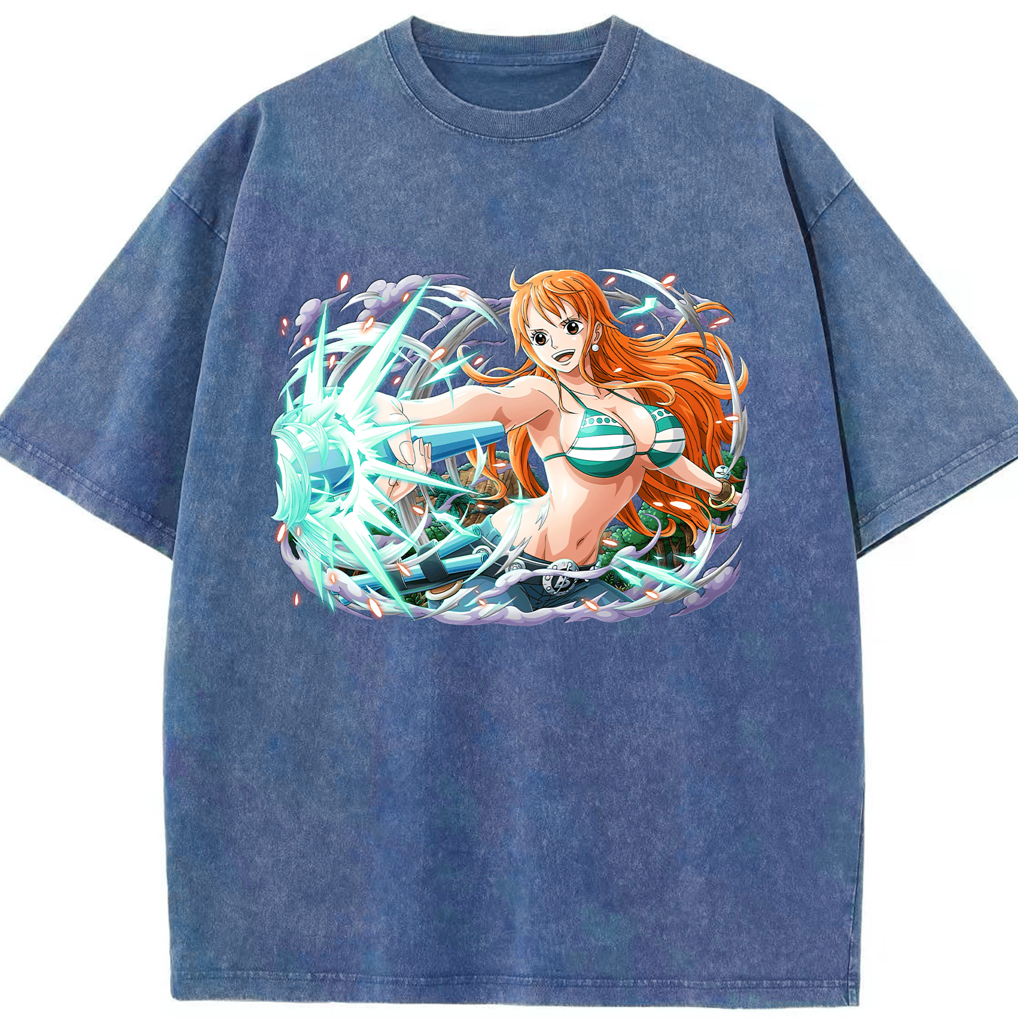 ワンピース ナミ ONE PIECE Nami 綿100% ヴィンテージ風 半袖Tシャツ（フロントプリント）