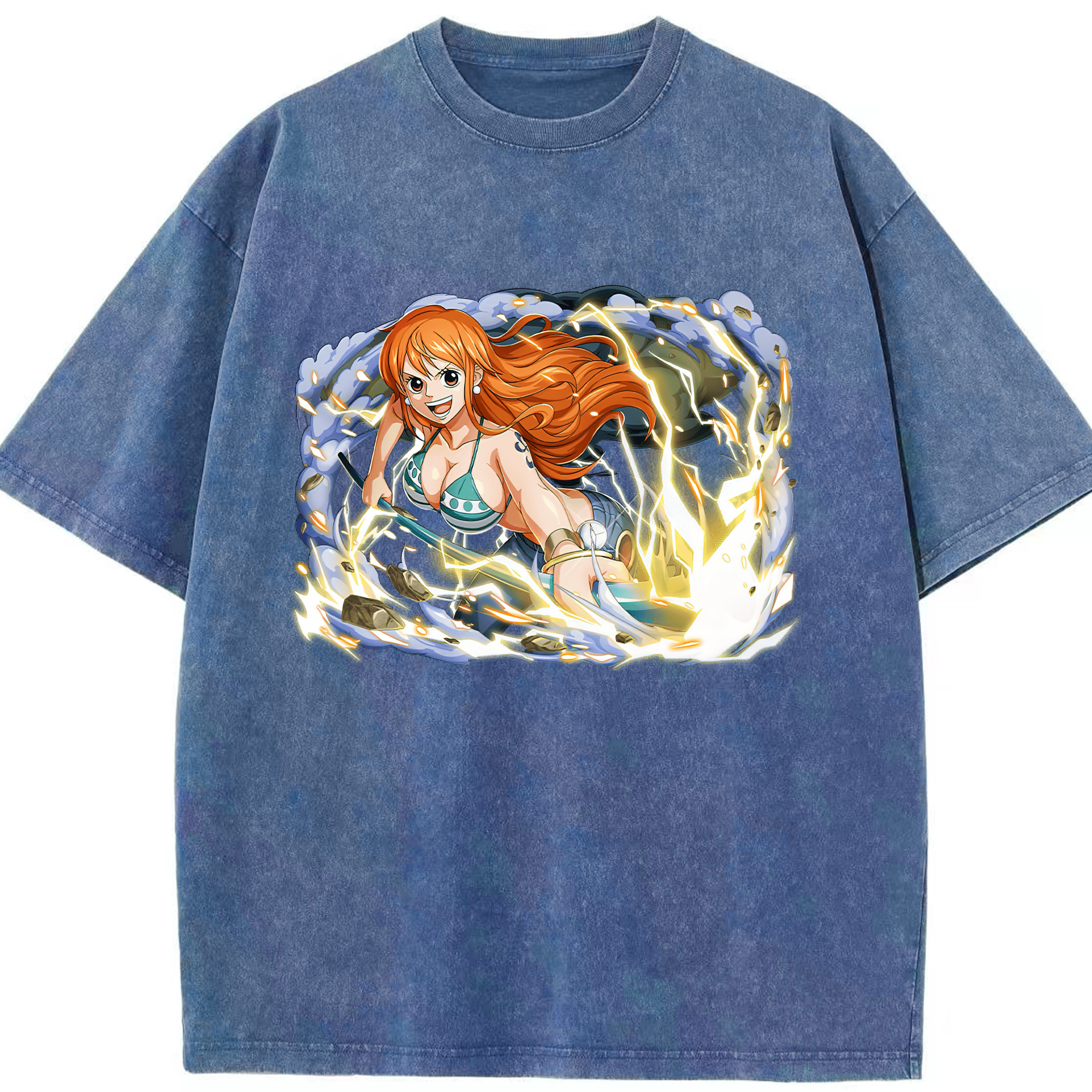 ワンピース ナミ ONE PIECE Nami 綿100% ヴィンテージ風 半袖Tシャツ（フロントプリント）
