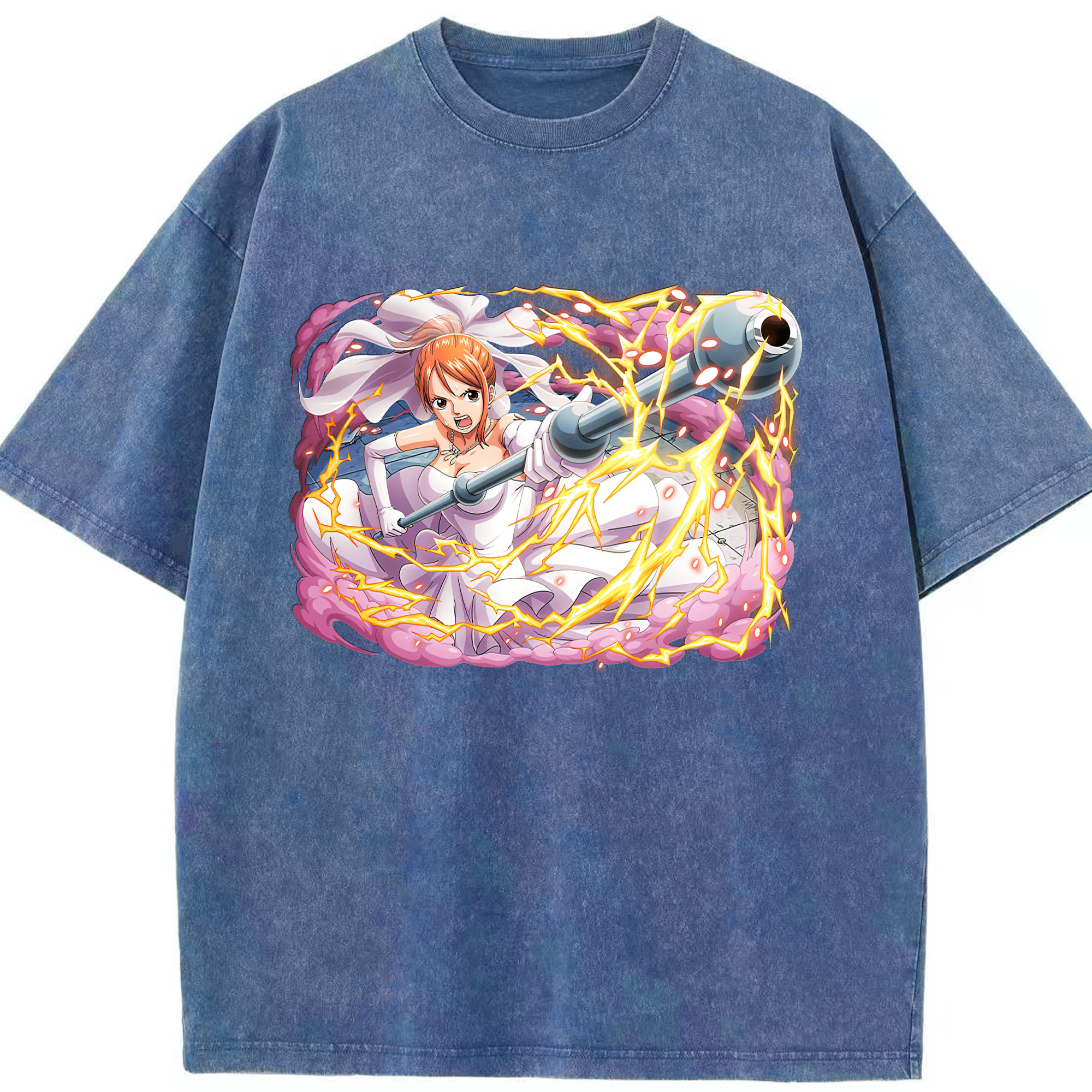 ワンピース ナミ ONE PIECE Nami 綿100% ヴィンテージ風 半袖Tシャツ（フロントプリント）