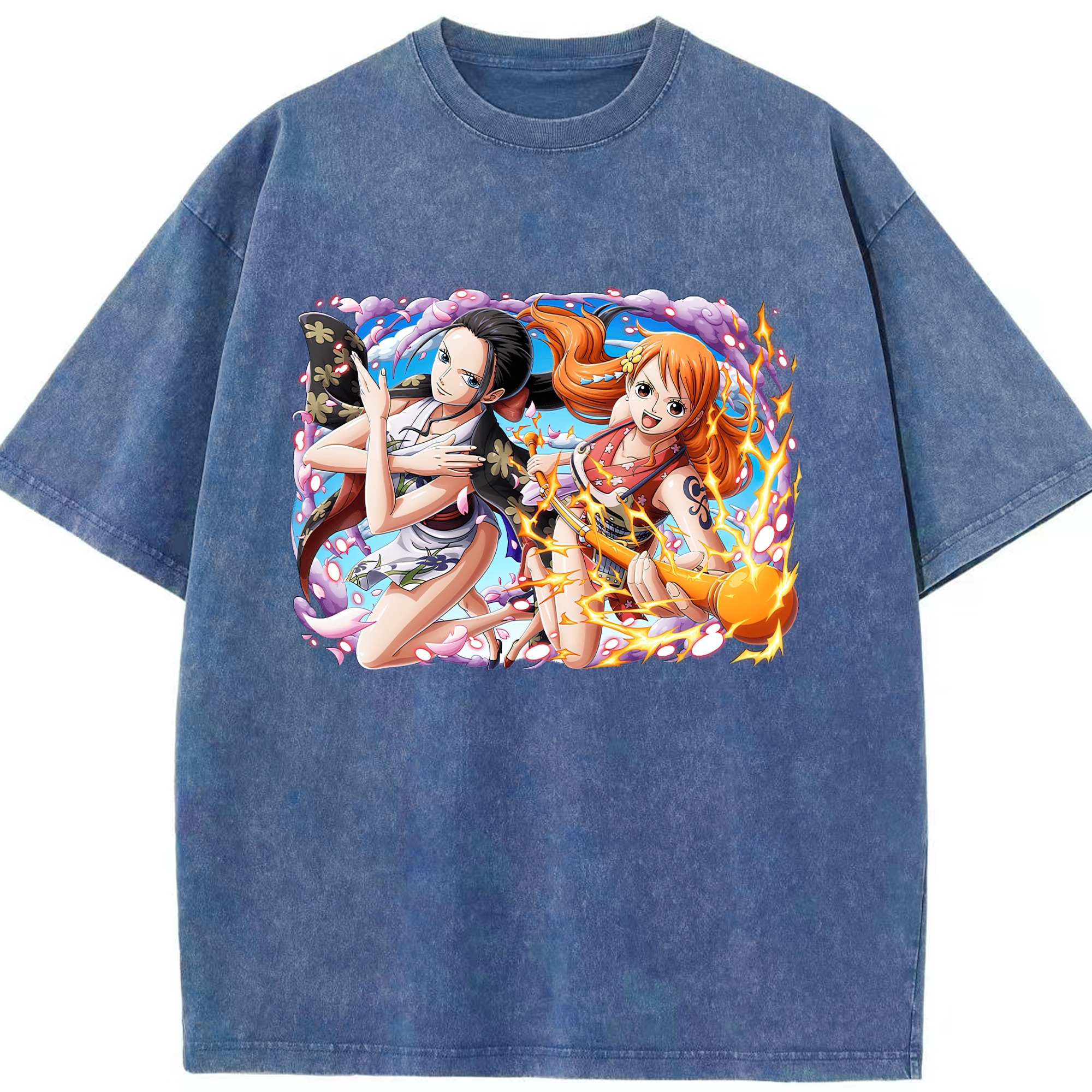 ワンピース ナミ ONE PIECE Nami 綿100% ヴィンテージ風 半袖Tシャツ（フロントプリント）