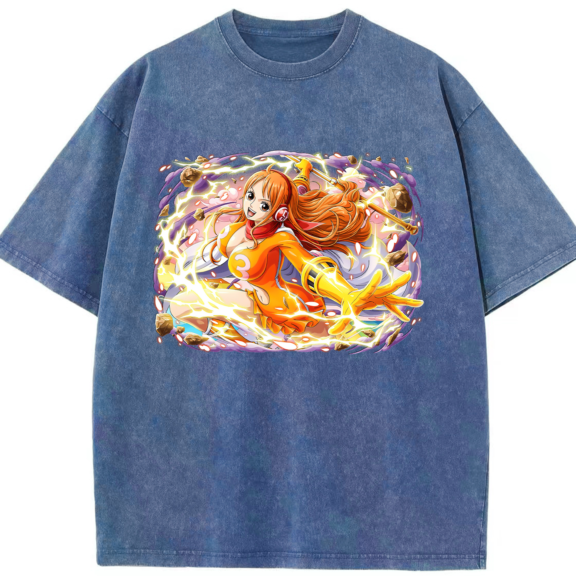 ワンピース ナミ ONE PIECE Nami 綿100% ヴィンテージ風 半袖Tシャツ（フロントプリント）