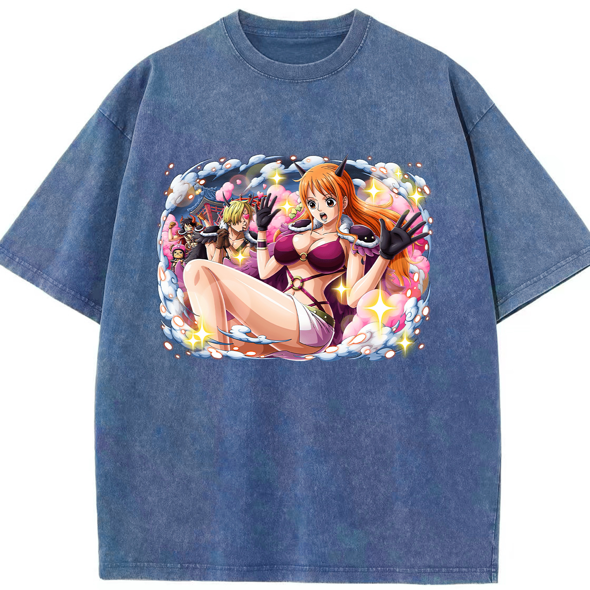 ワンピース ナミ ONE PIECE Nami 綿100% ヴィンテージ風 半袖Tシャツ（フロントプリント）