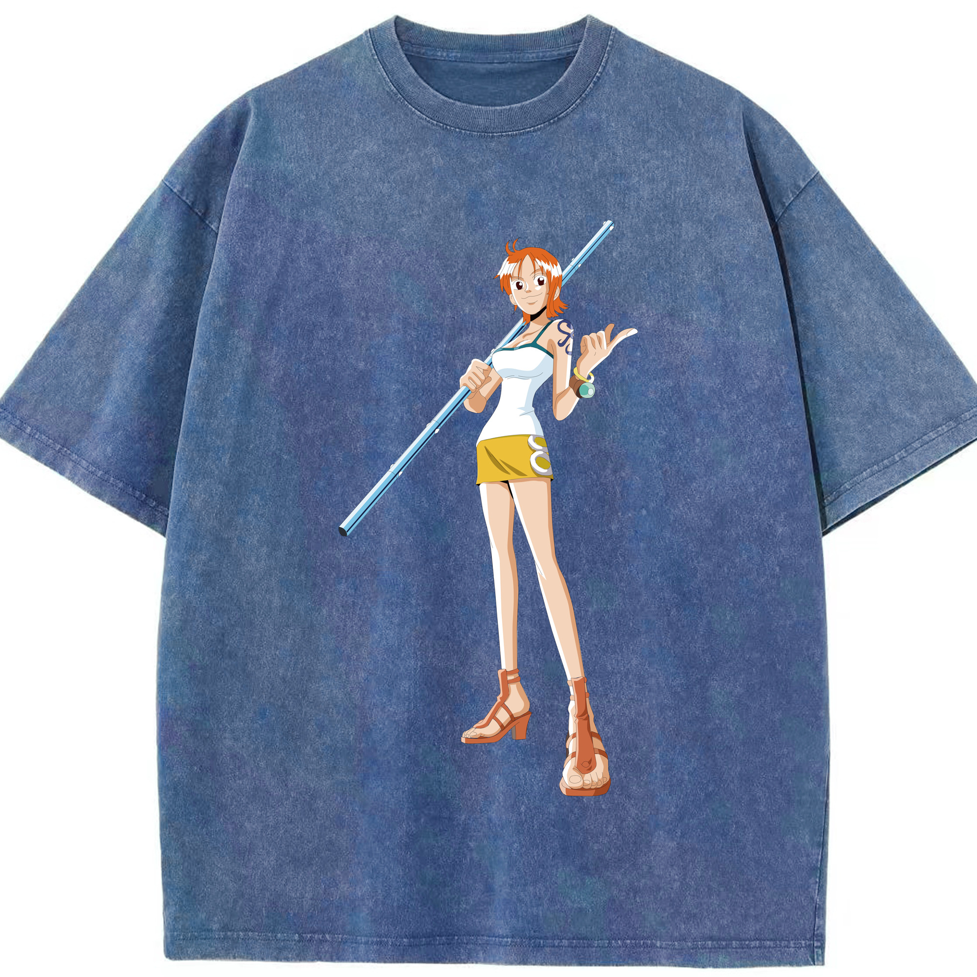 ワンピース ナミ ONE PIECE Nami 綿100% ヴィンテージ風 半袖Tシャツ（フロントプリント）