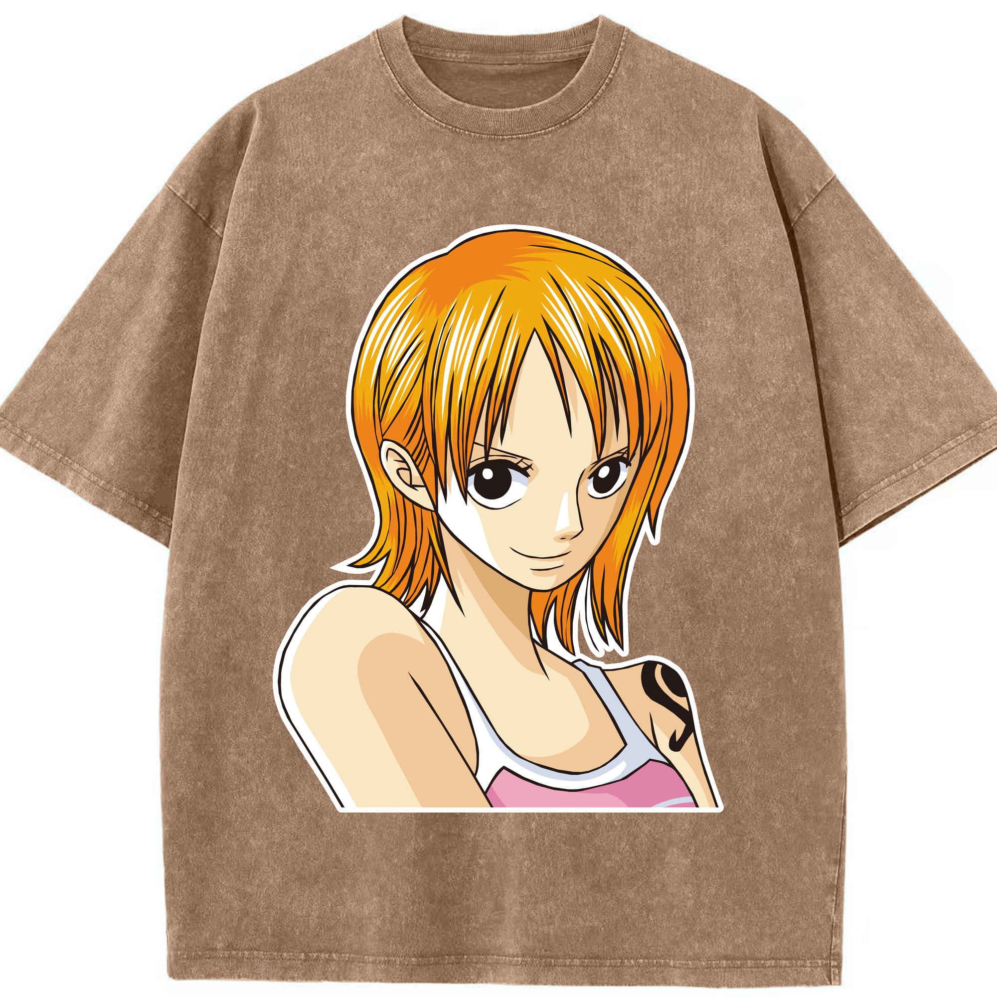 ワンピース ナミ ONE PIECE Nami 綿100% ヴィンテージ風 半袖Tシャツ（フロントプリント）