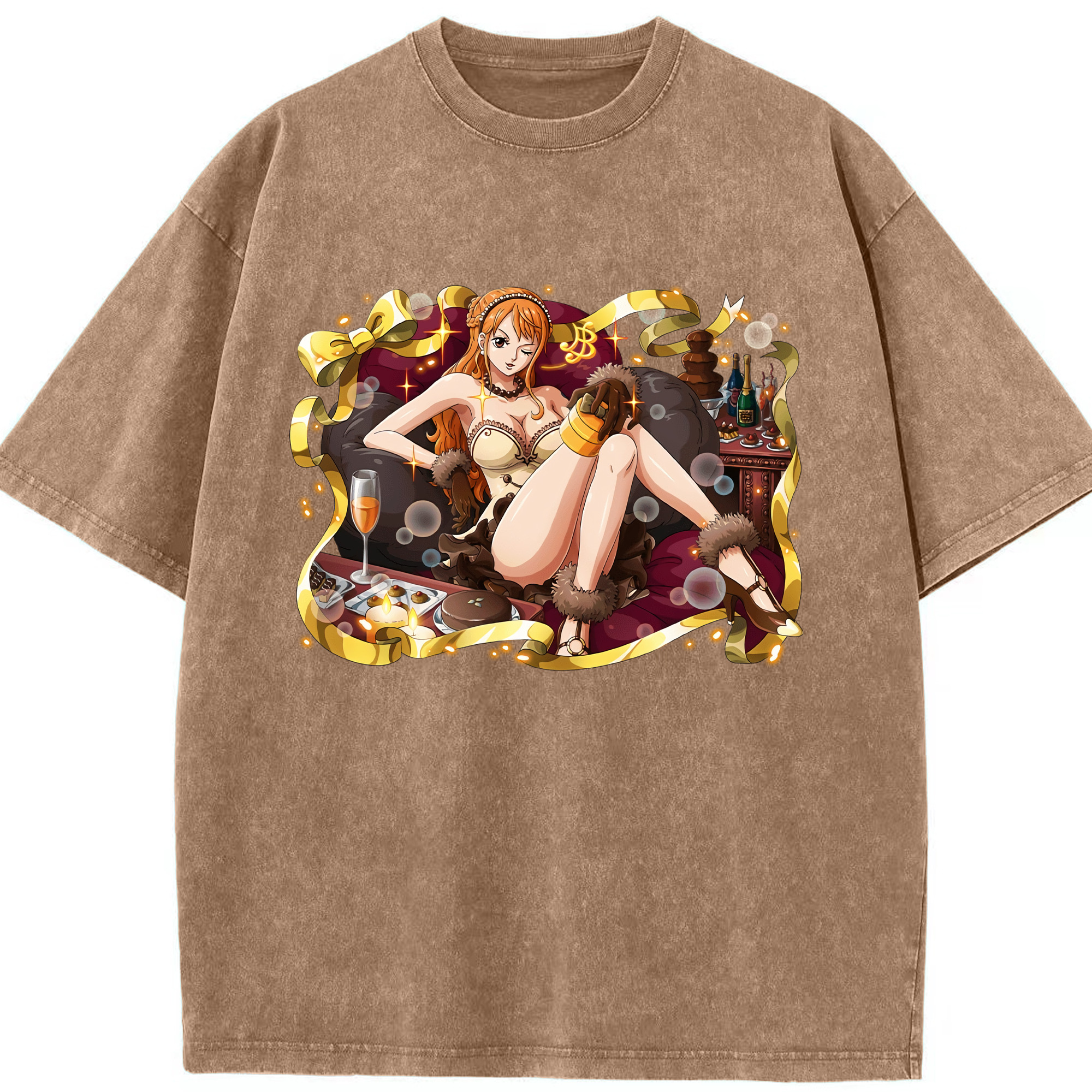 ワンピース ナミ ONE PIECE Nami 綿100% ヴィンテージ風 半袖Tシャツ（フロントプリント）