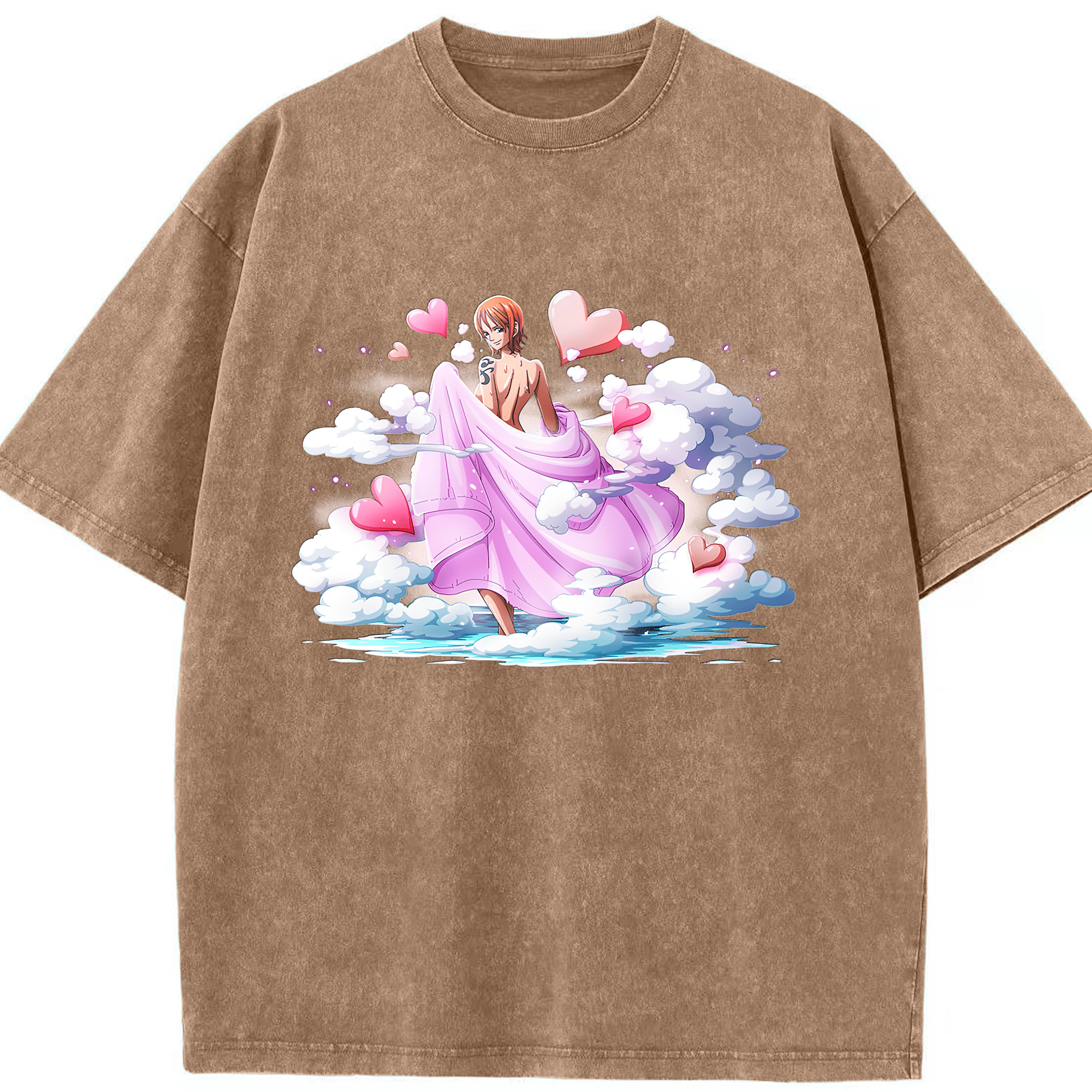 ワンピース ナミ ONE PIECE Nami 綿100% ヴィンテージ風 半袖Tシャツ（フロントプリント）